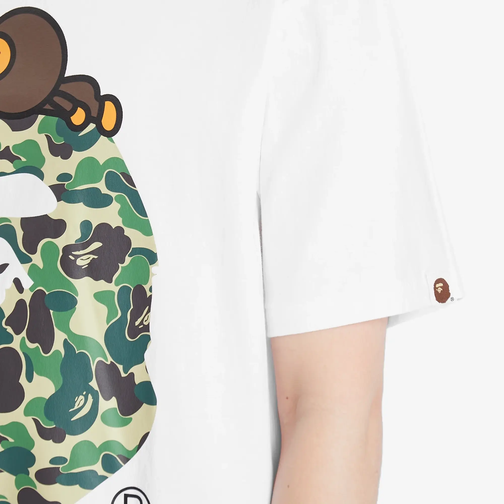 A Bathing Ape Men's Abc Camoilo On Big Ape Tee White X Green