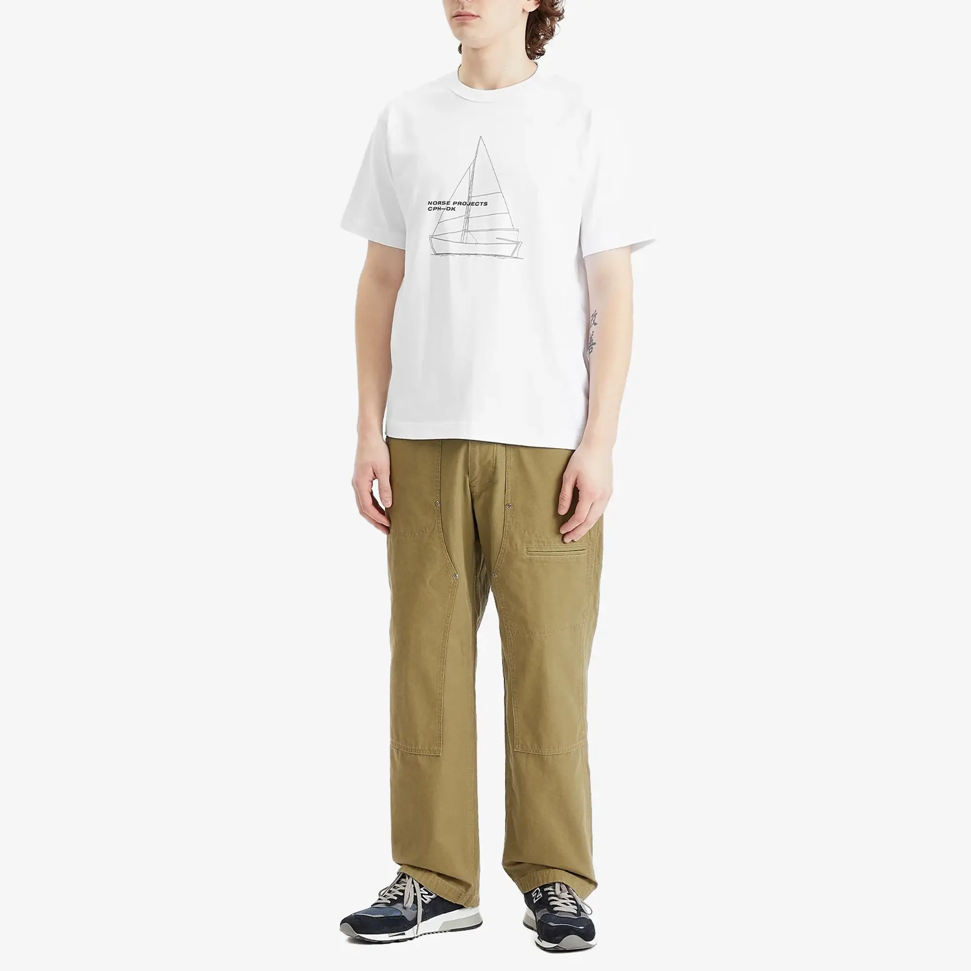 Norse Projects Men's Holger Boat Print T-Shirt White