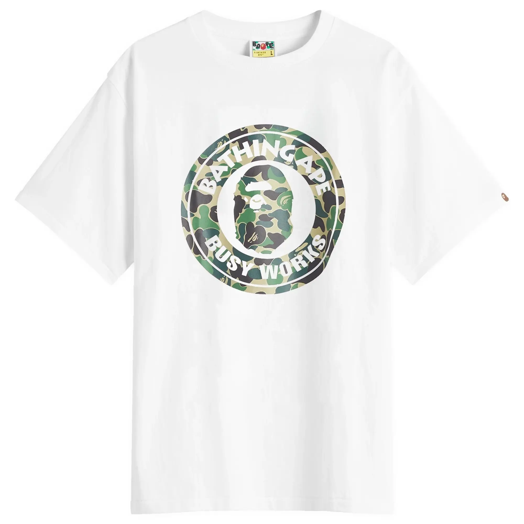 A Bathing Ape Men's Abc Camo Busy Works Tee White X Green