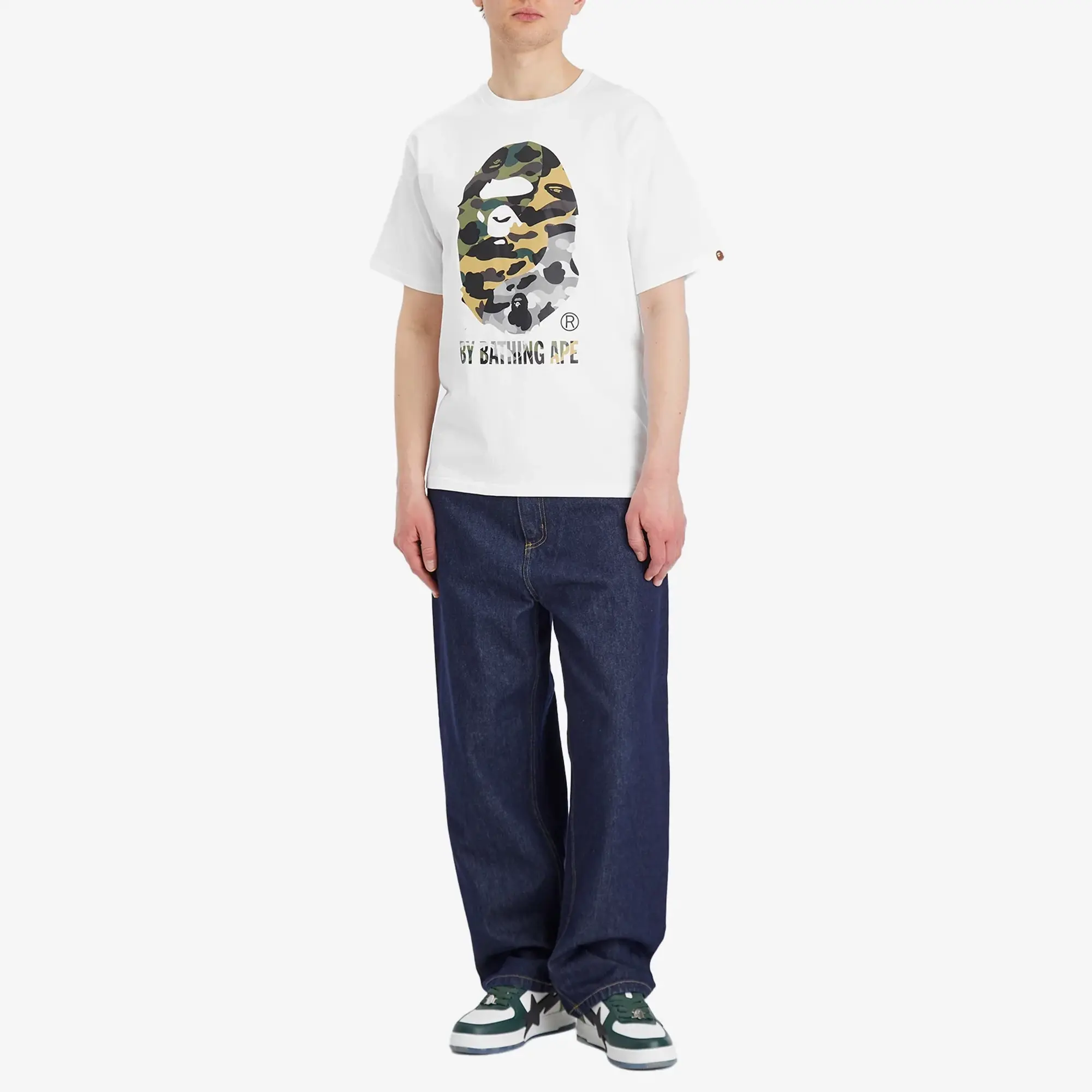 A Bathing Ape Men's 1St Camo Crazy By Bathing Ape Tee White