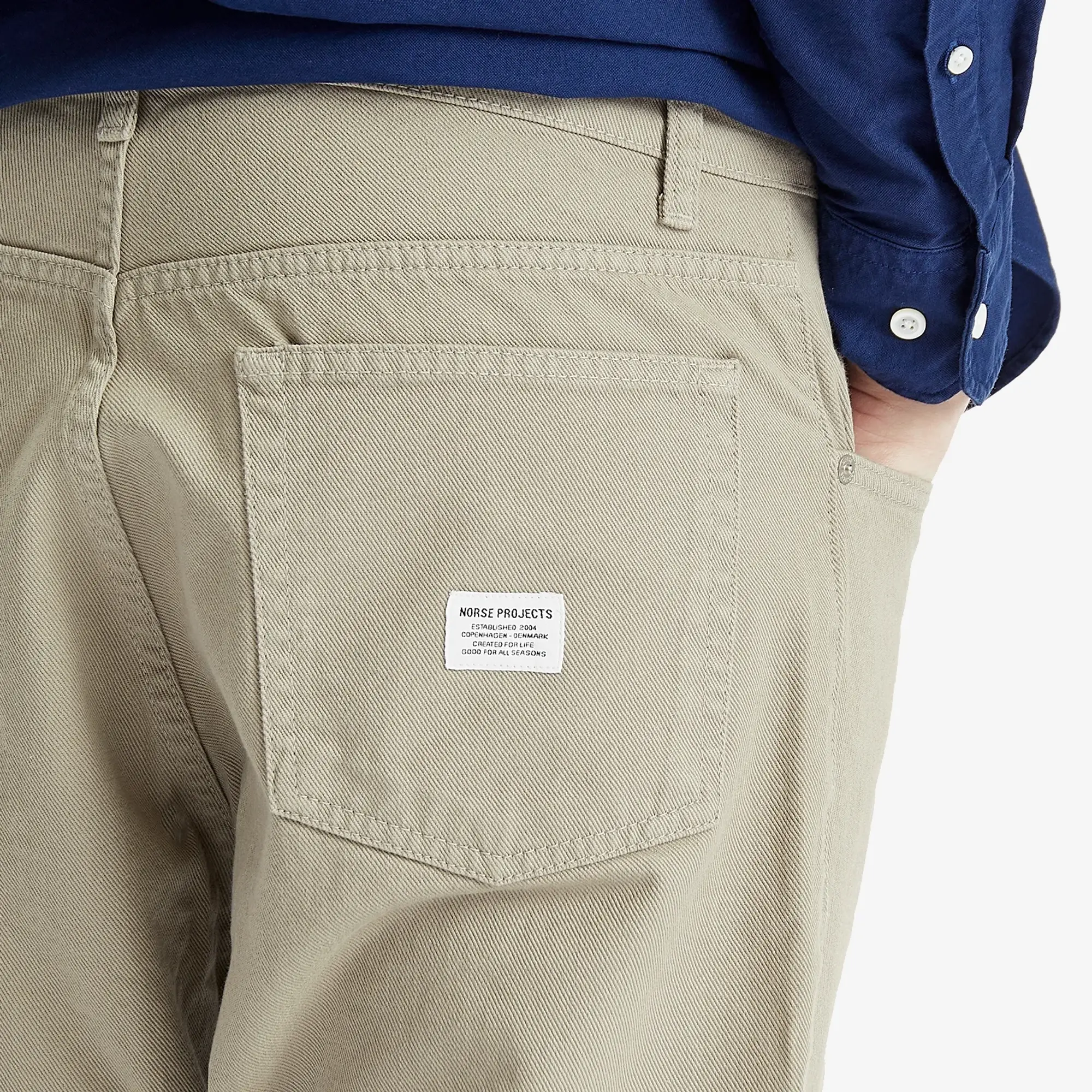 Norse Projects Men's Mogens Relaxed 5 Pocket Twill Trousers Clay