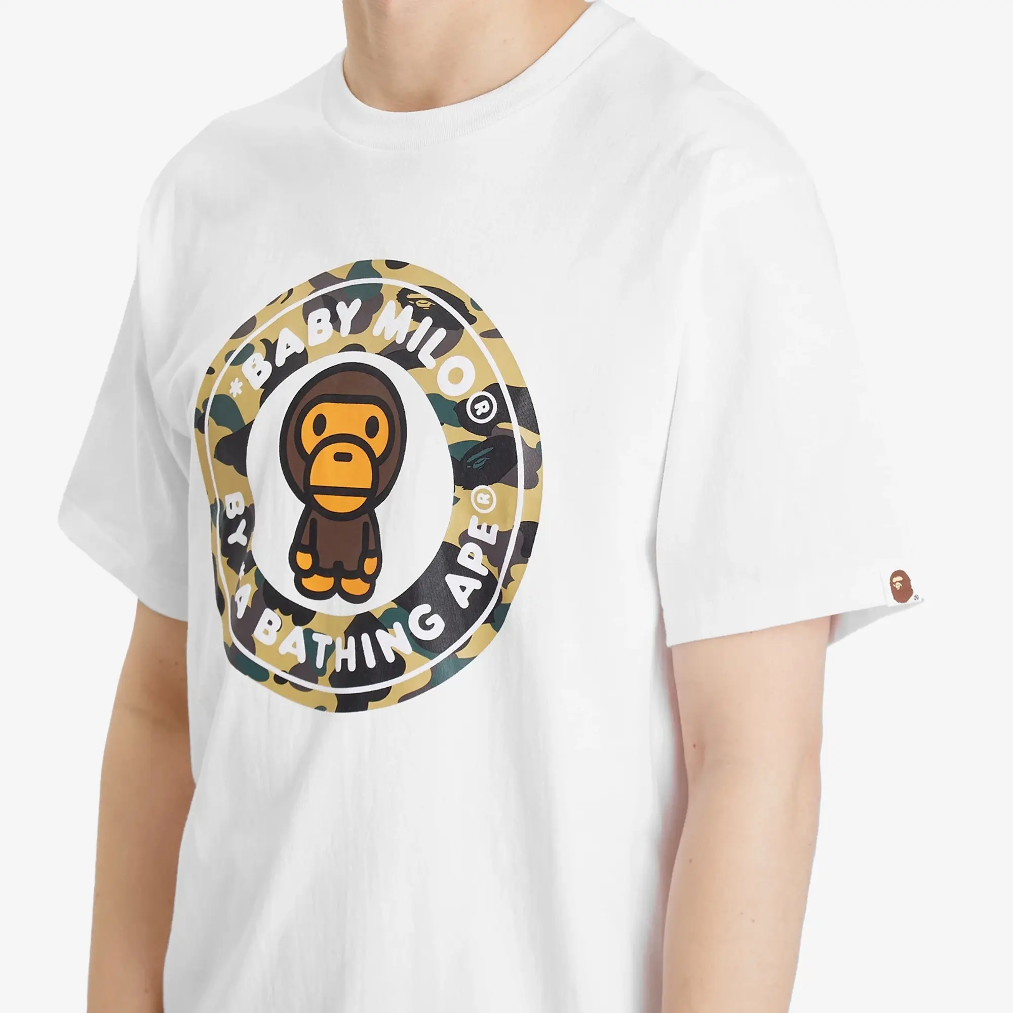 A Bathing Ape Men's 1St Camoilo Busy Works Tee White X Yellow