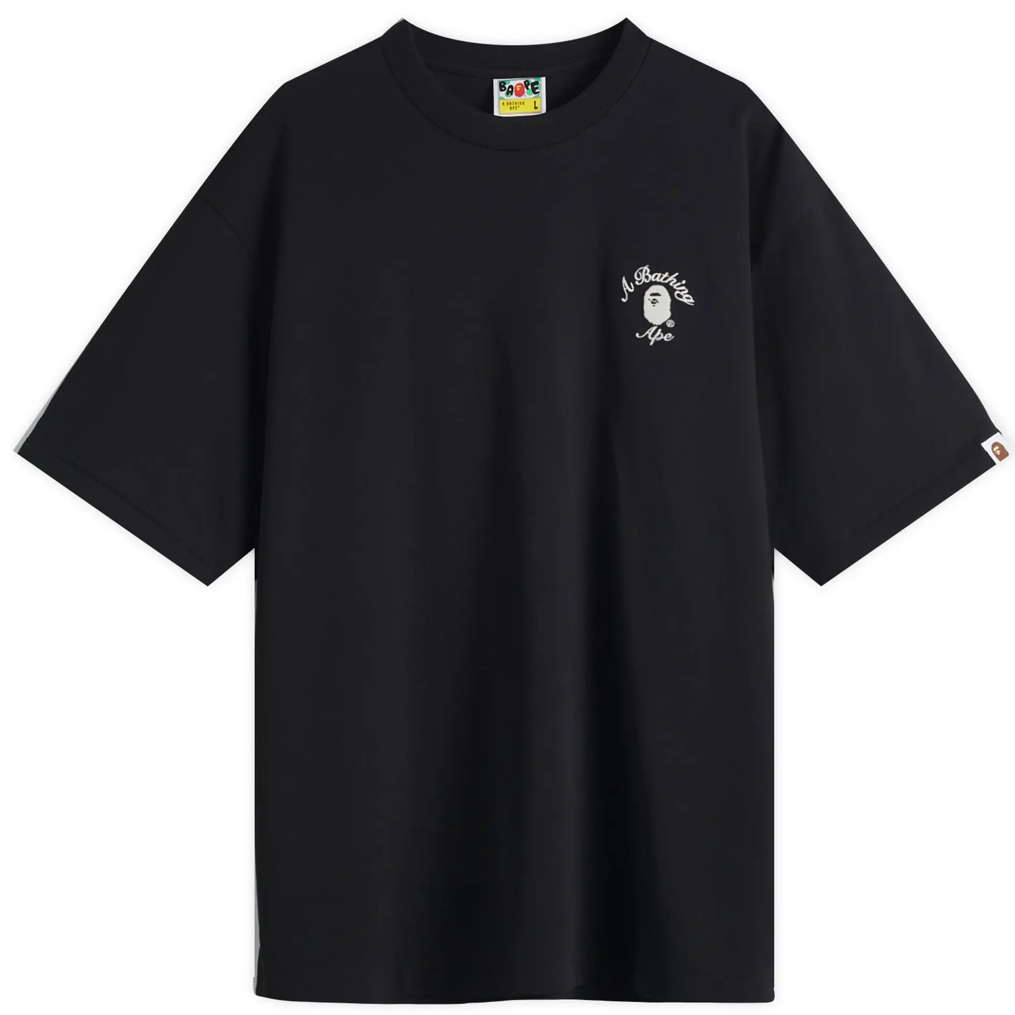 A Bathing Ape Men's One Point College Relaxed Fit Tee Black