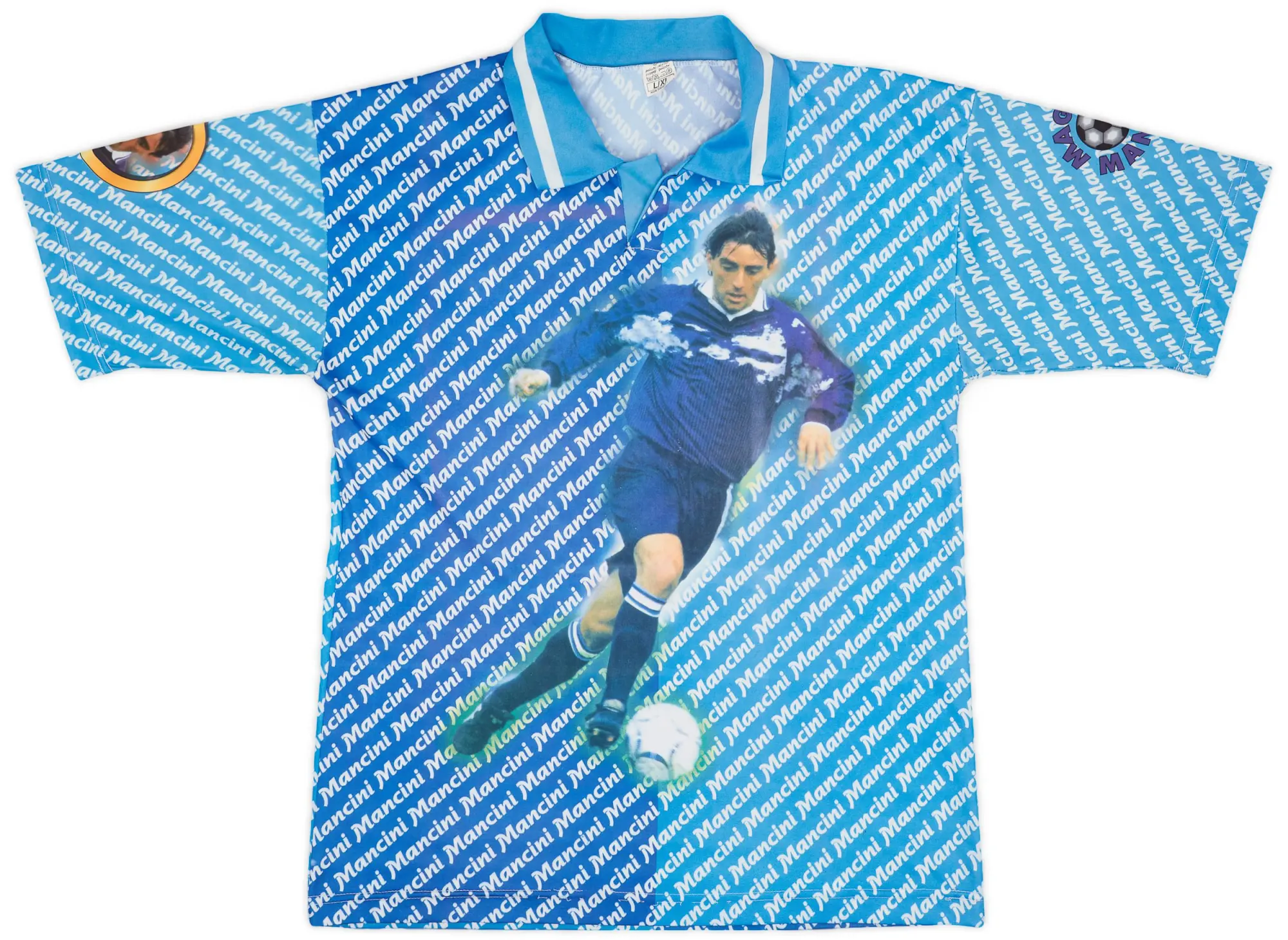 Training 1996-97 Lazio Graphic Shirt Mancini #10 - 9/10 - (L/XL)