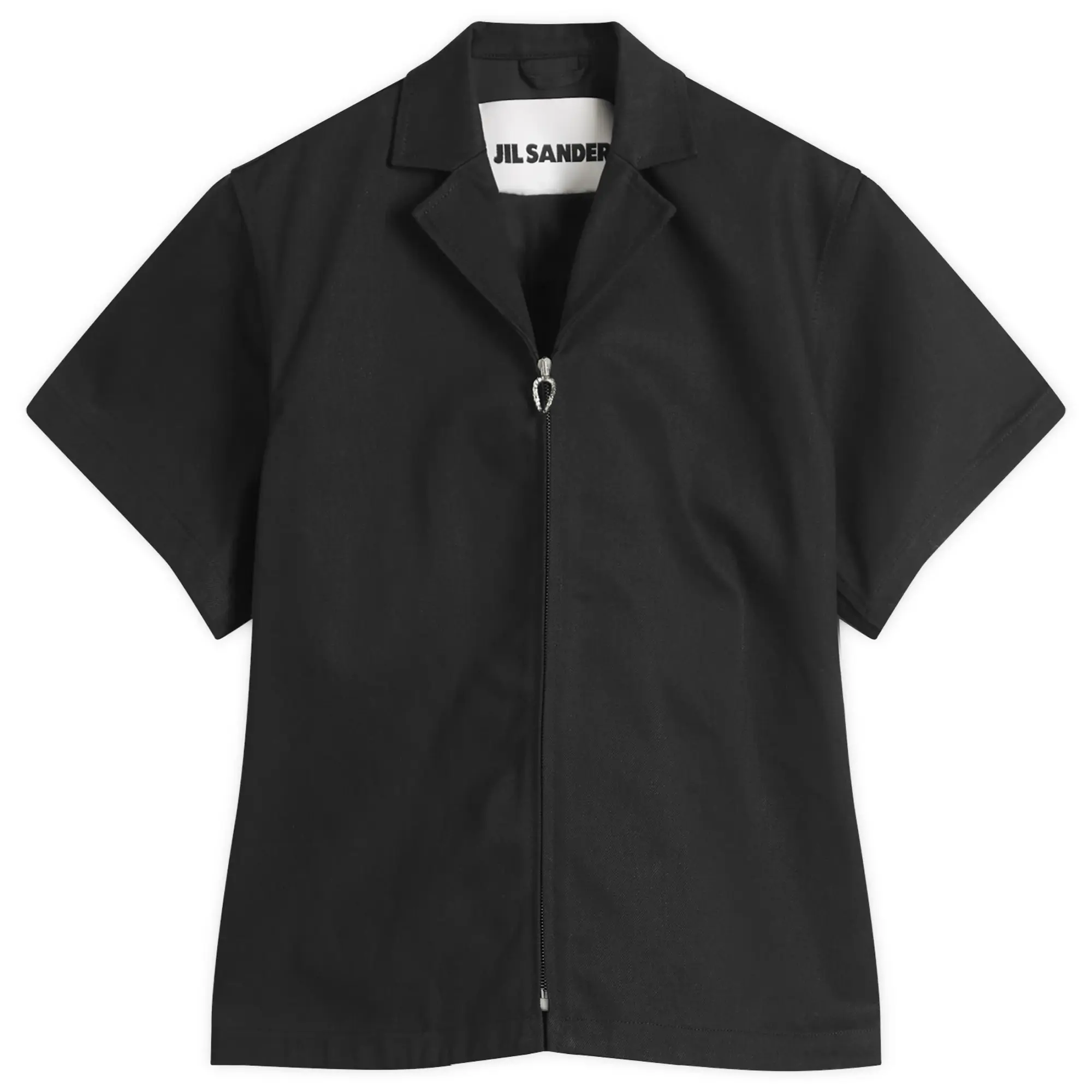 Jil Sander Women's Zip Front Short Sleeve Jacket Black