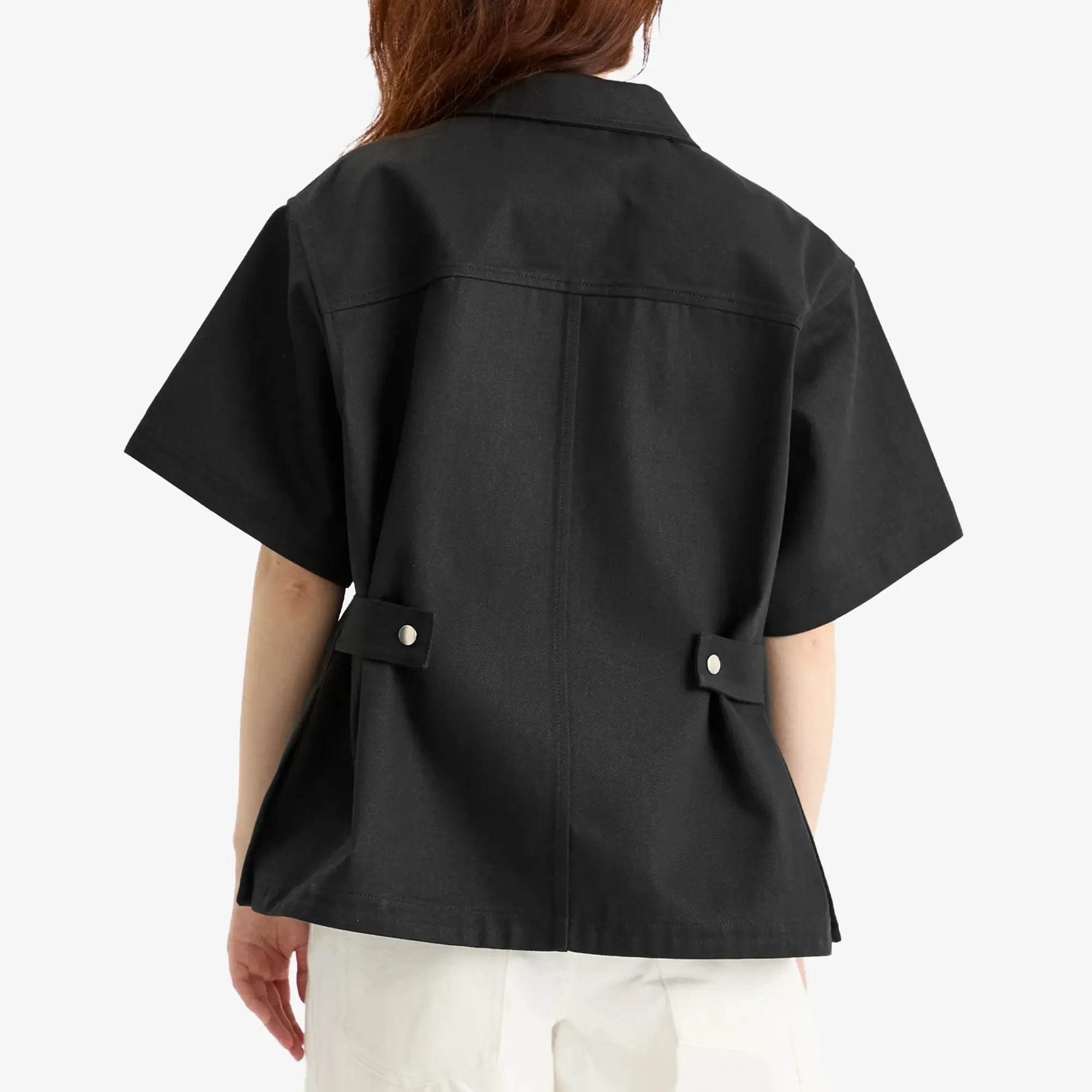 Jil Sander Women's Zip Front Short Sleeve Jacket Black