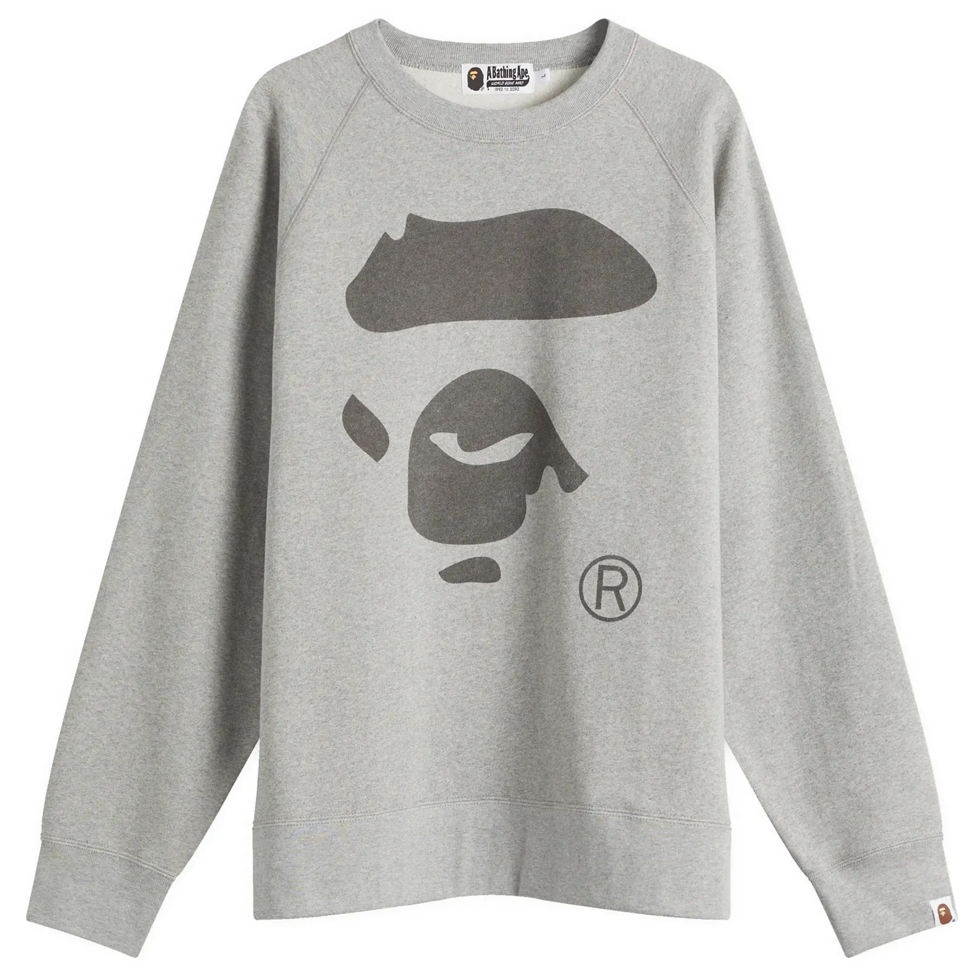 A Bathing Ape Men's Ape Face Crewneck Sweatshirt Gray