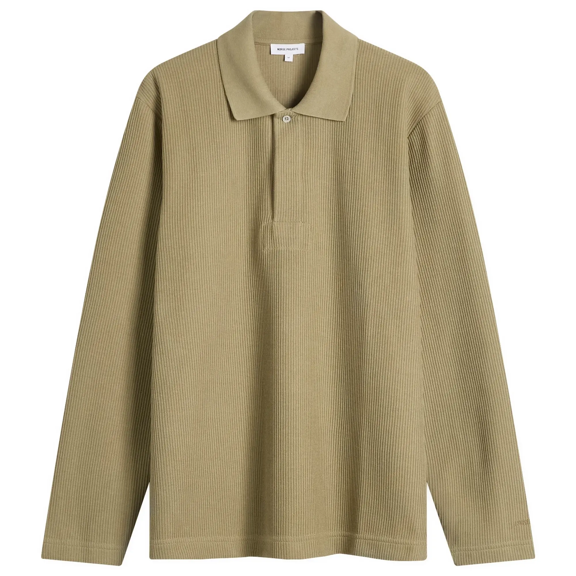 Norse Projects Men's Ruben Double Face Long Sleeve Polo Clay