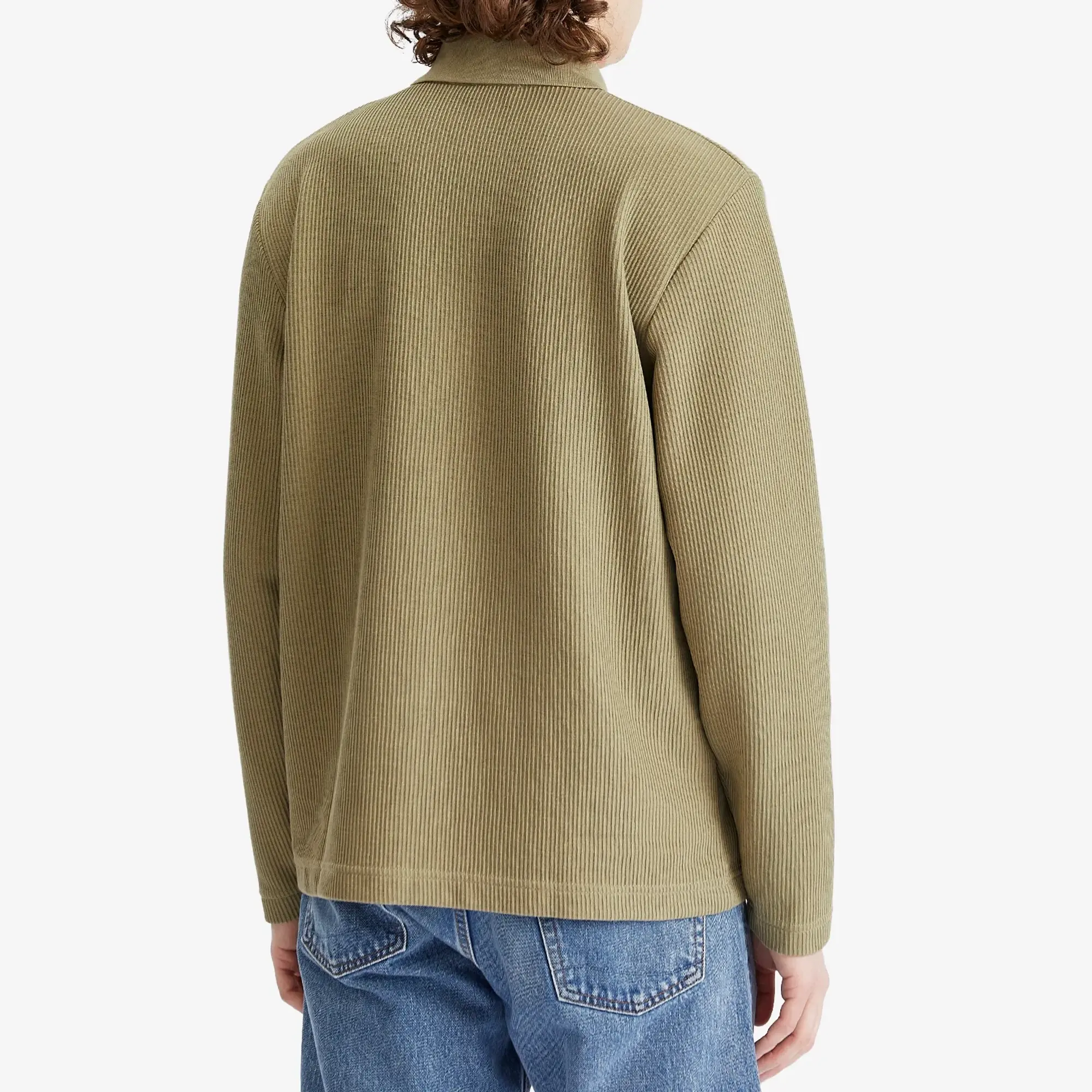 Norse Projects Men's Ruben Double Face Long Sleeve Polo Clay