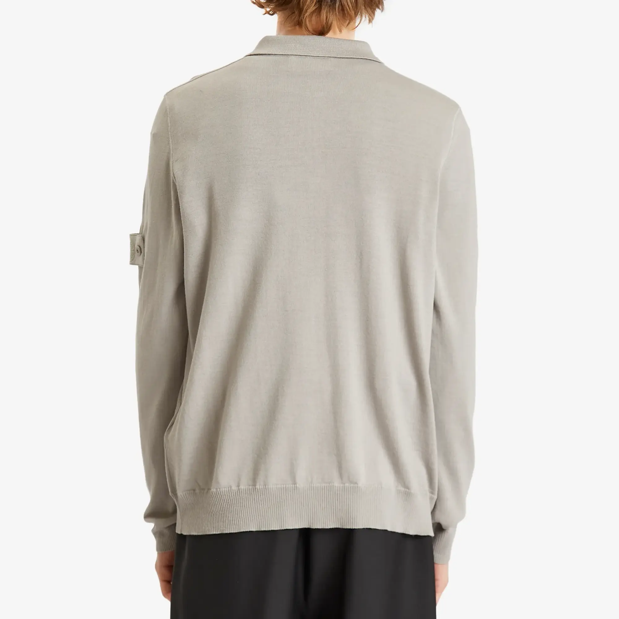 Stone Island Men's Ghost Piece Pure Wool Knit Polo Dust