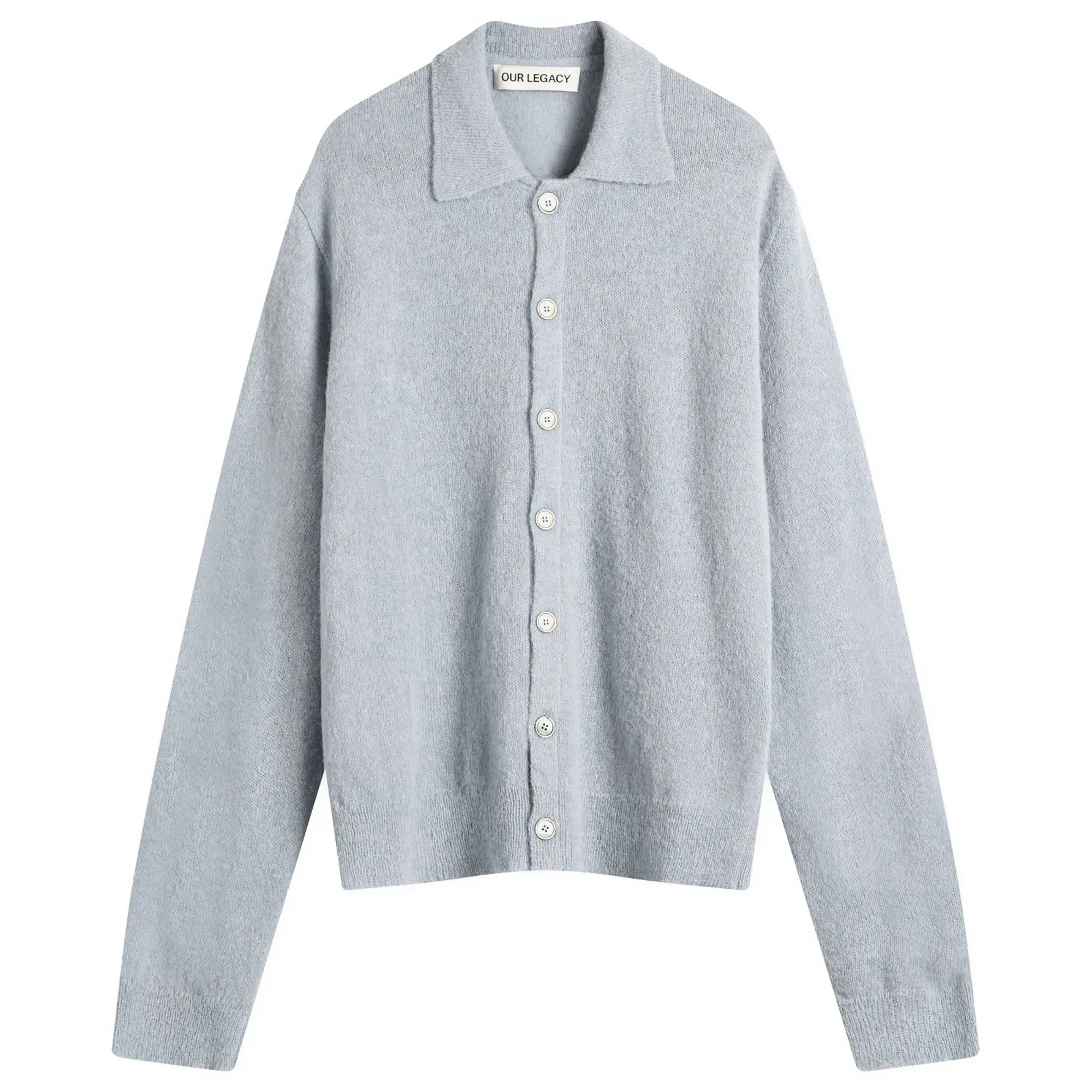 Our Legacy Men's Evening Polo Livid Blue Fuzzy Alpaca
