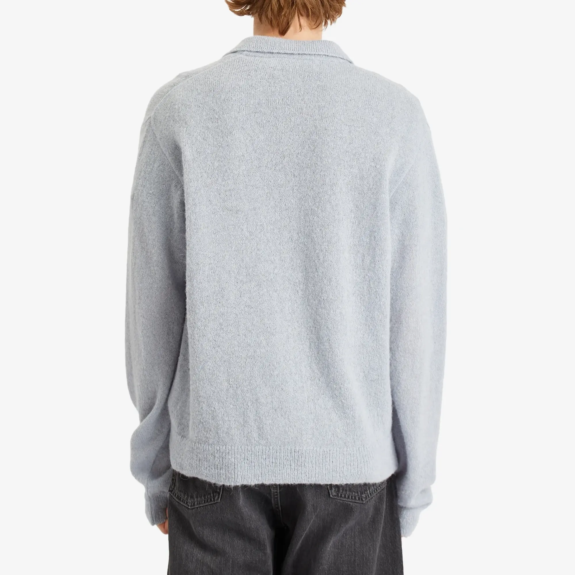Our Legacy Men's Evening Polo Livid Blue Fuzzy Alpaca