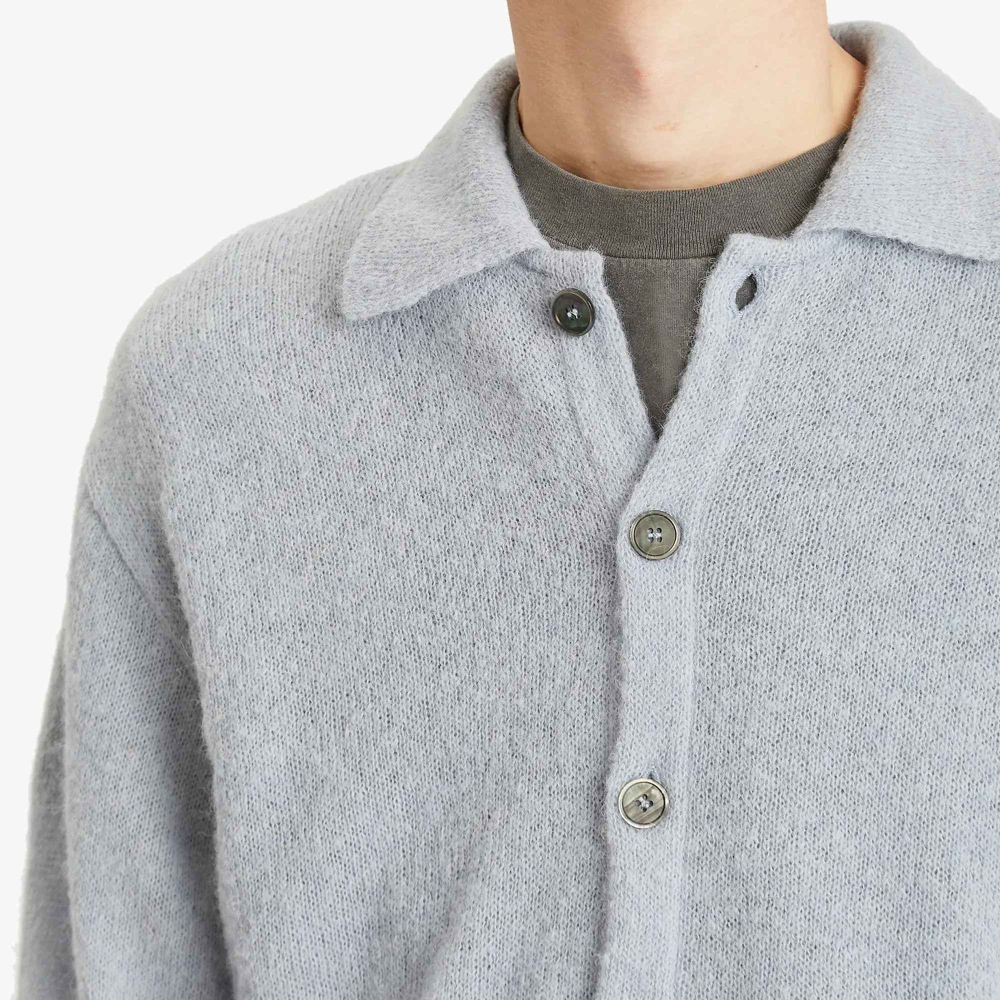 Our Legacy Men's Evening Polo Livid Blue Fuzzy Alpaca