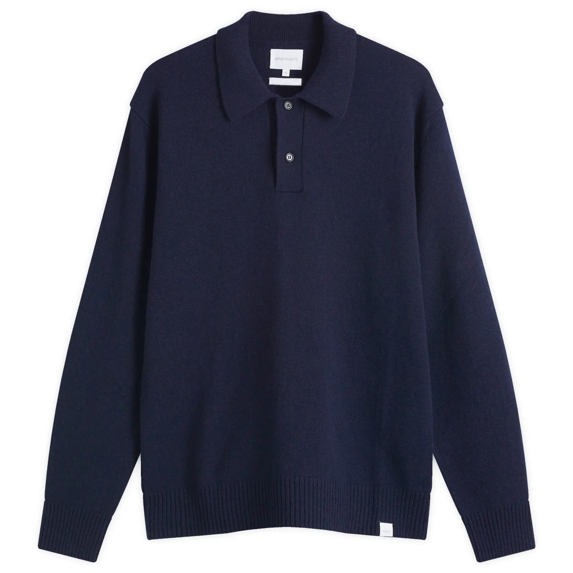 Norse Projects Men's Standard Merino Lambswool Polo Dark Navy