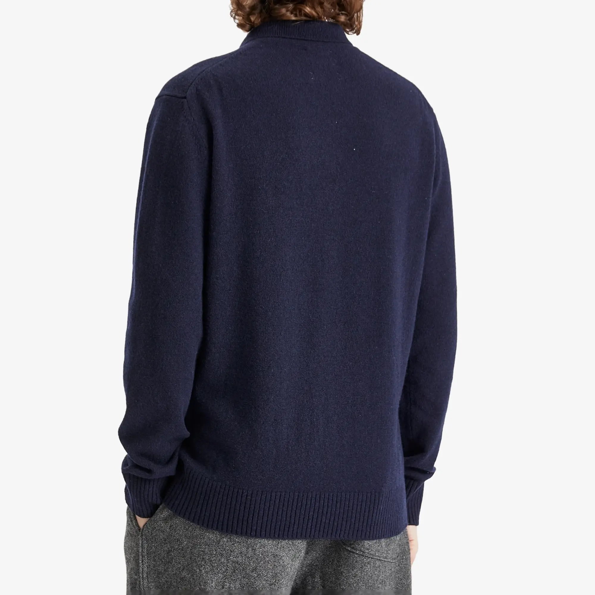Norse Projects Men's Standard Merino Lambswool Polo Dark Navy