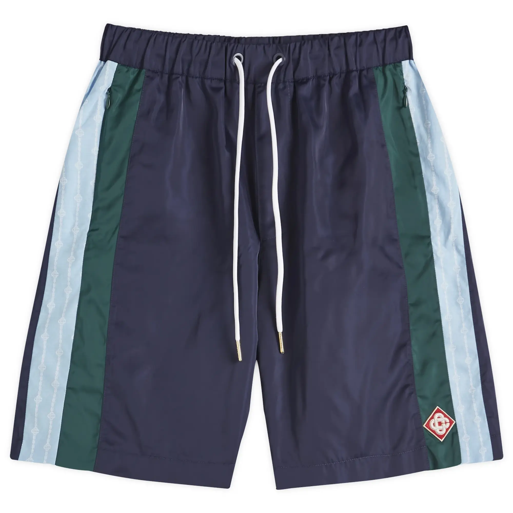 Casablanca Track Short - Navy/Laurel Stripe