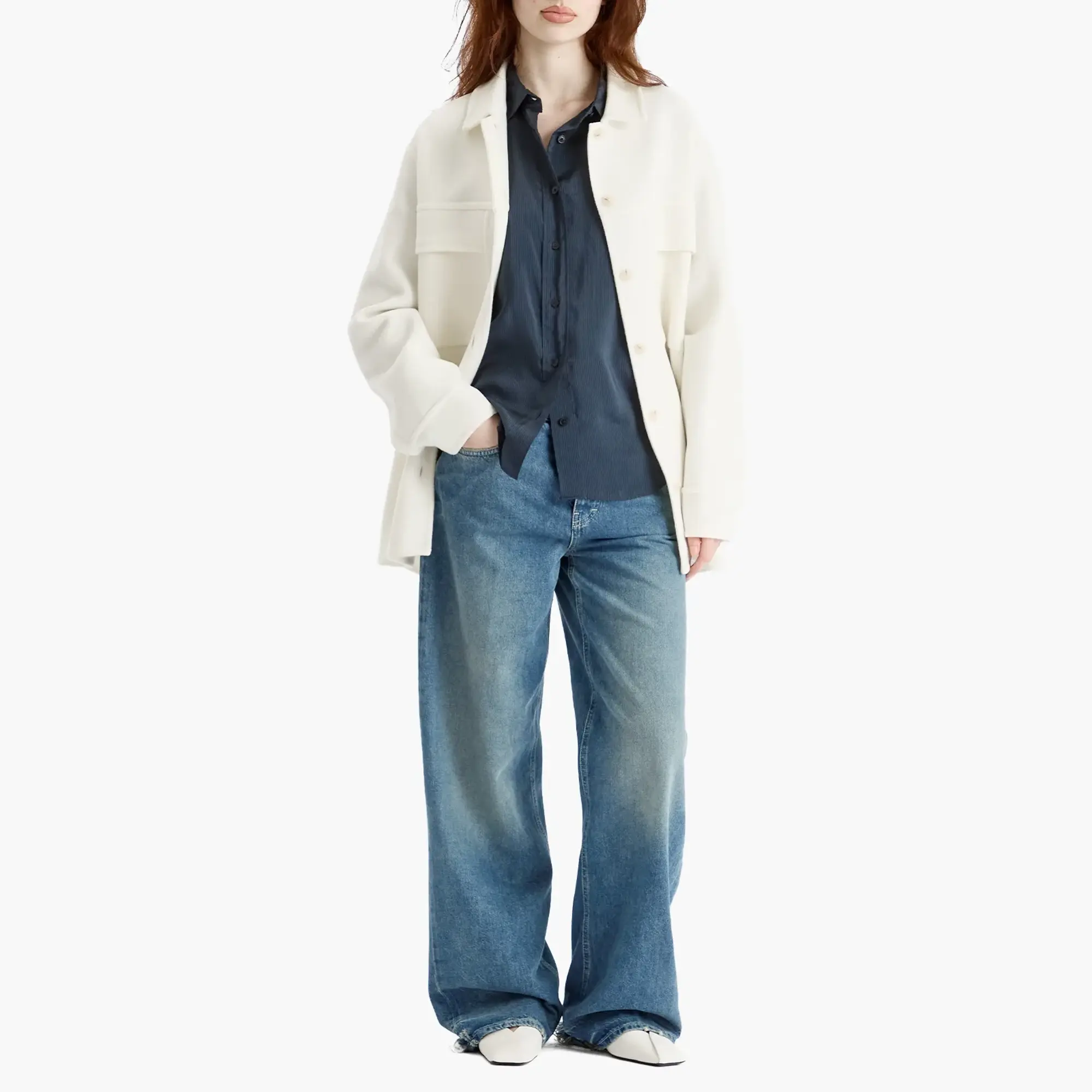 Closed Women's Shacket Shirt Jacket Ivory