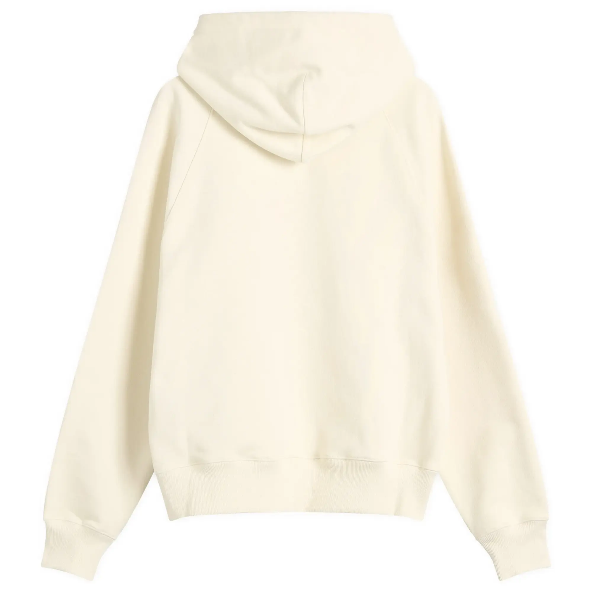 AMI Paris Men's Woven Ami Logo Jersey Hoodie White Cream