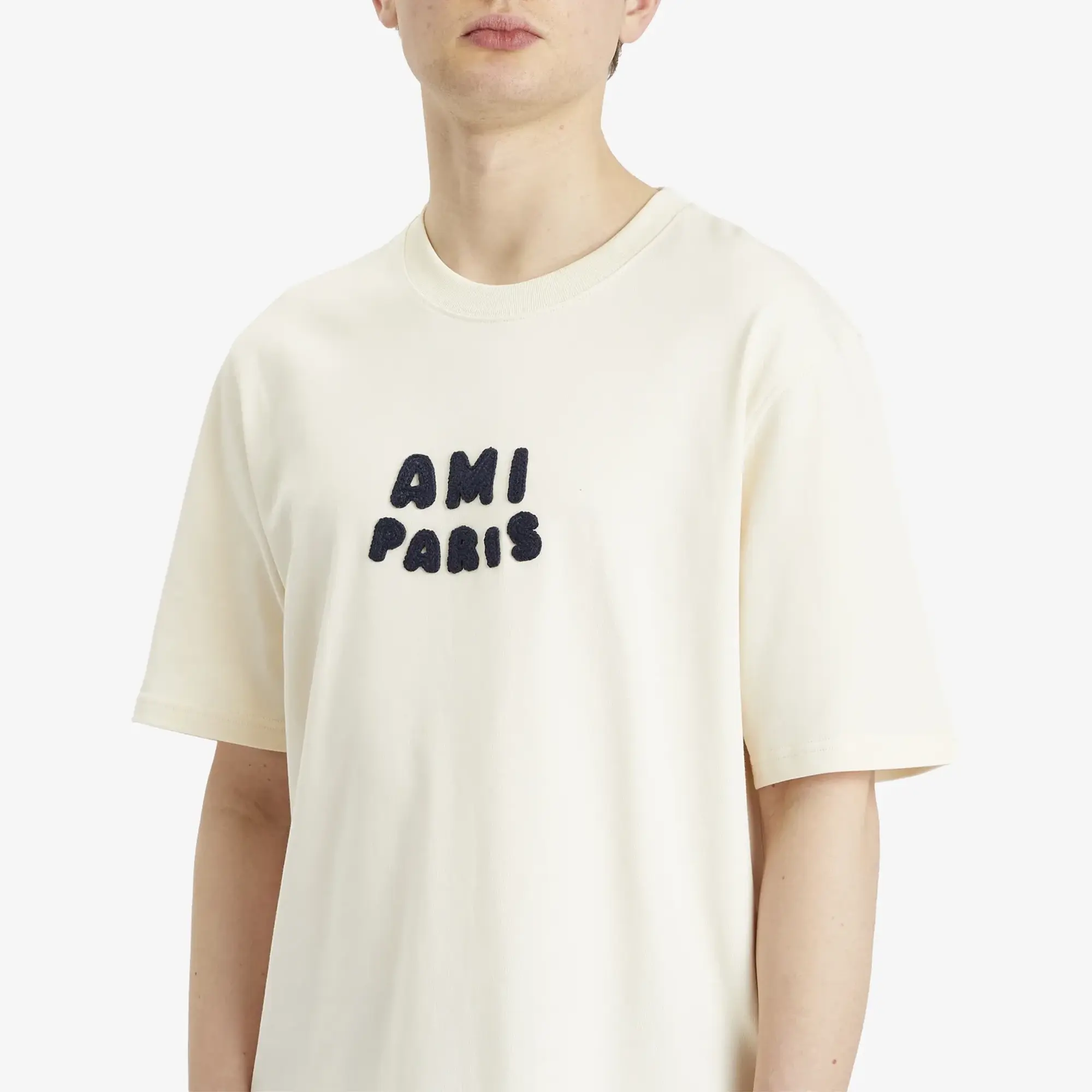 AMI Paris Men's AMI Paris Men's Jersey T Shirt White Cream