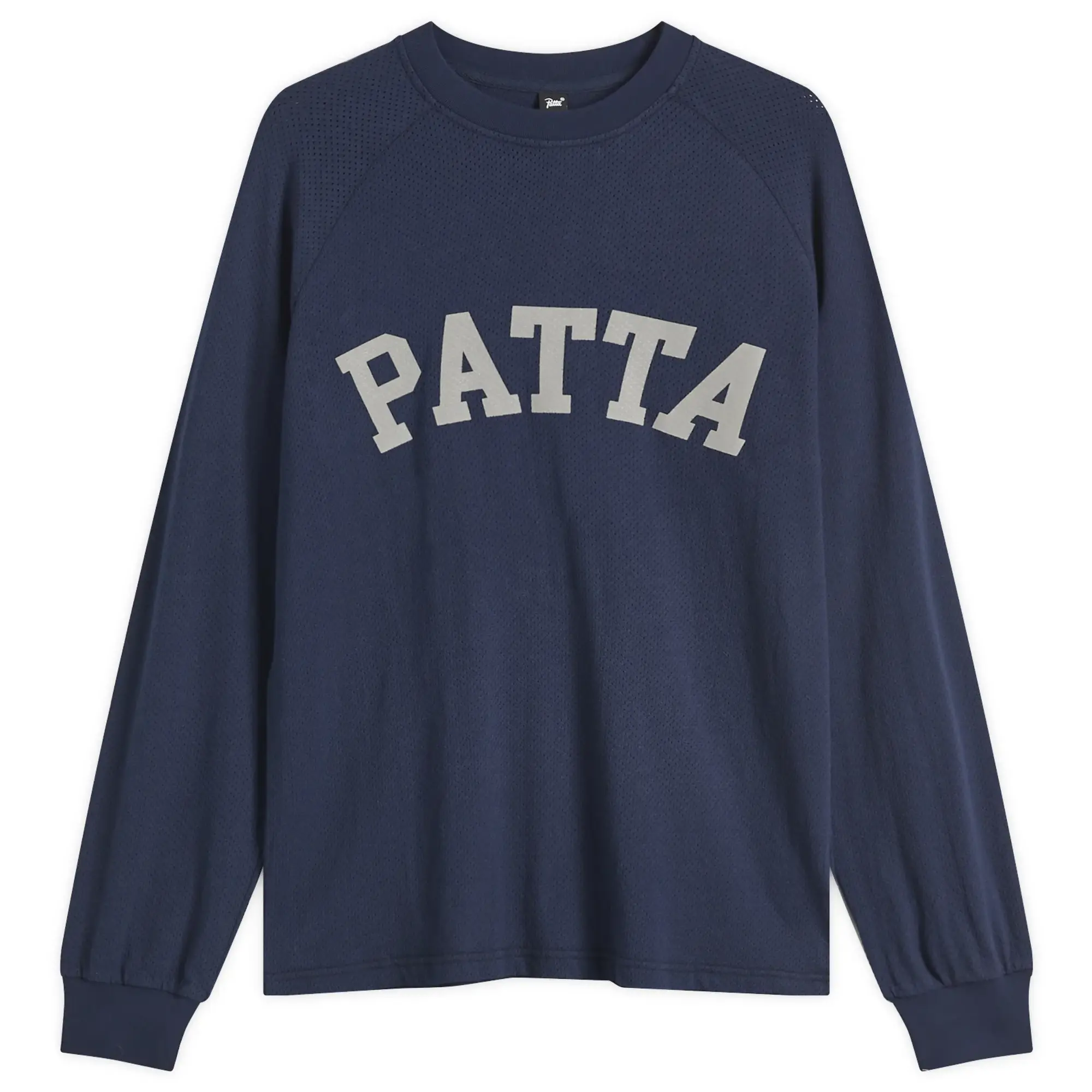 Patta Men's Arc Logo Mesh Long Sleeve T-Shirt Black Iris