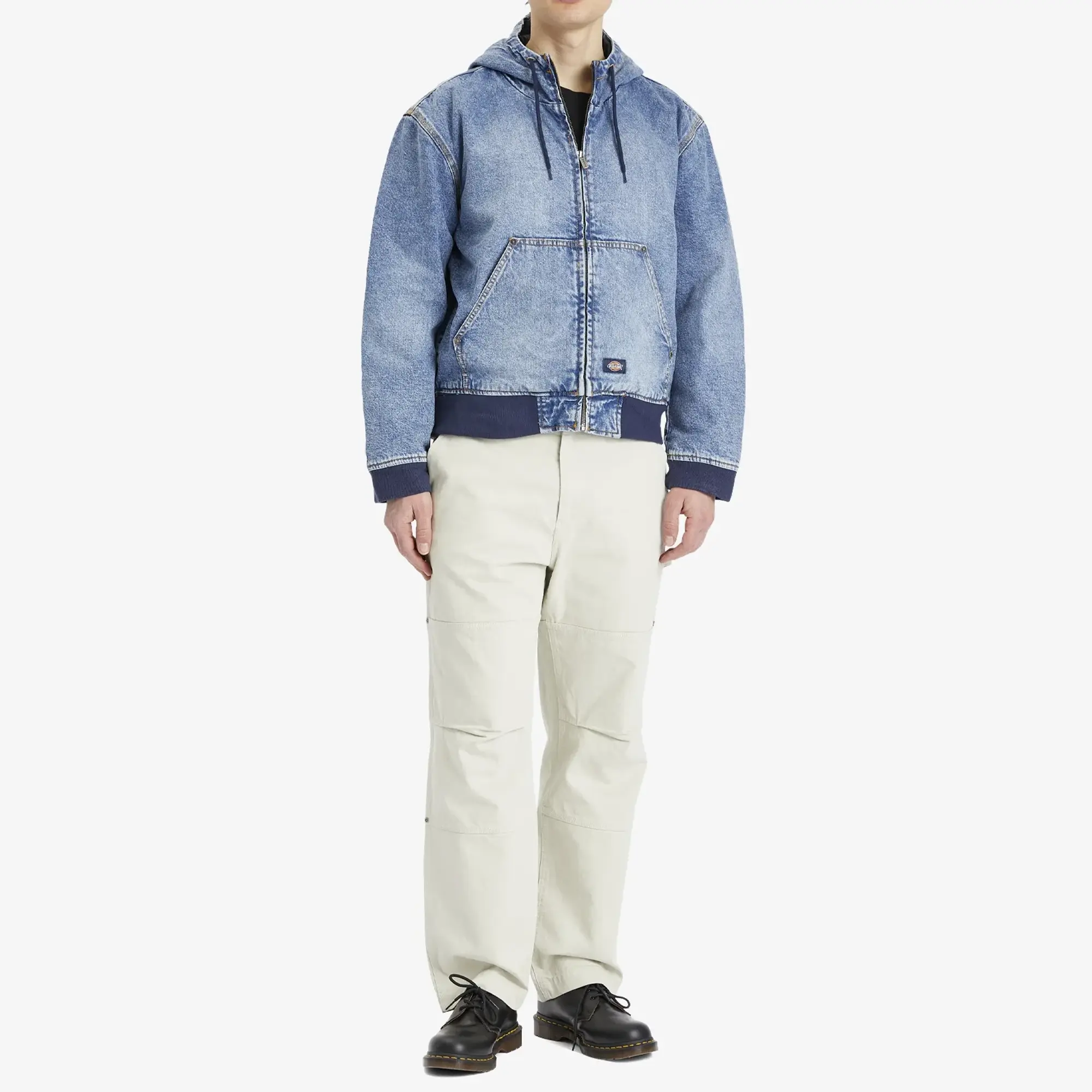 Dickies Men's Hooded Denim Jacket Rinsed Blue W/ Fade