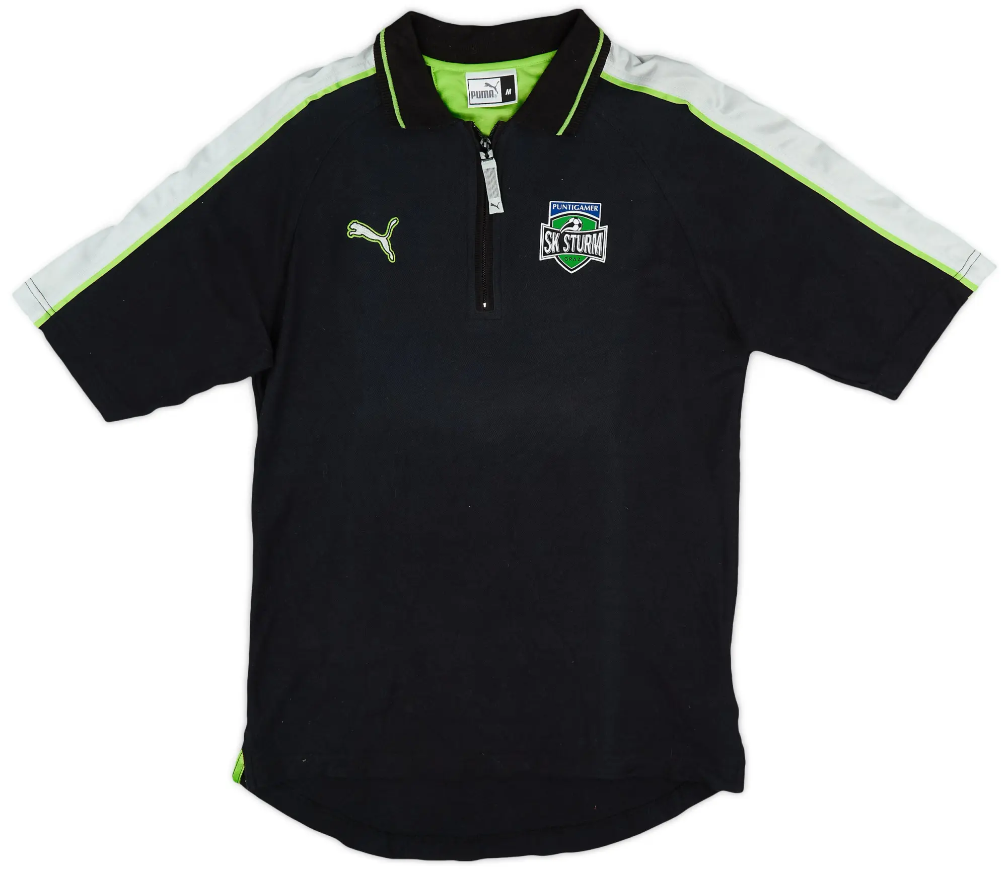 2001-02 Sturm Graz Puma 1/4 Zip Polo - 8/10 - (M)