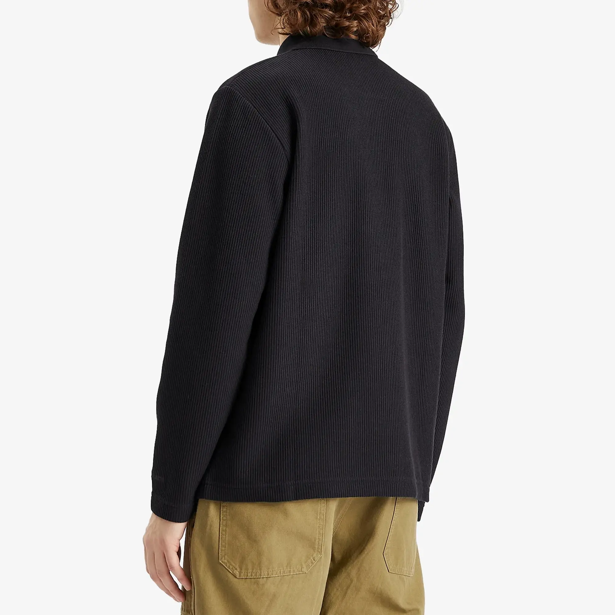 Norse Projects Men's Ruben Double Face Long Sleeve Polo Dark Navy
