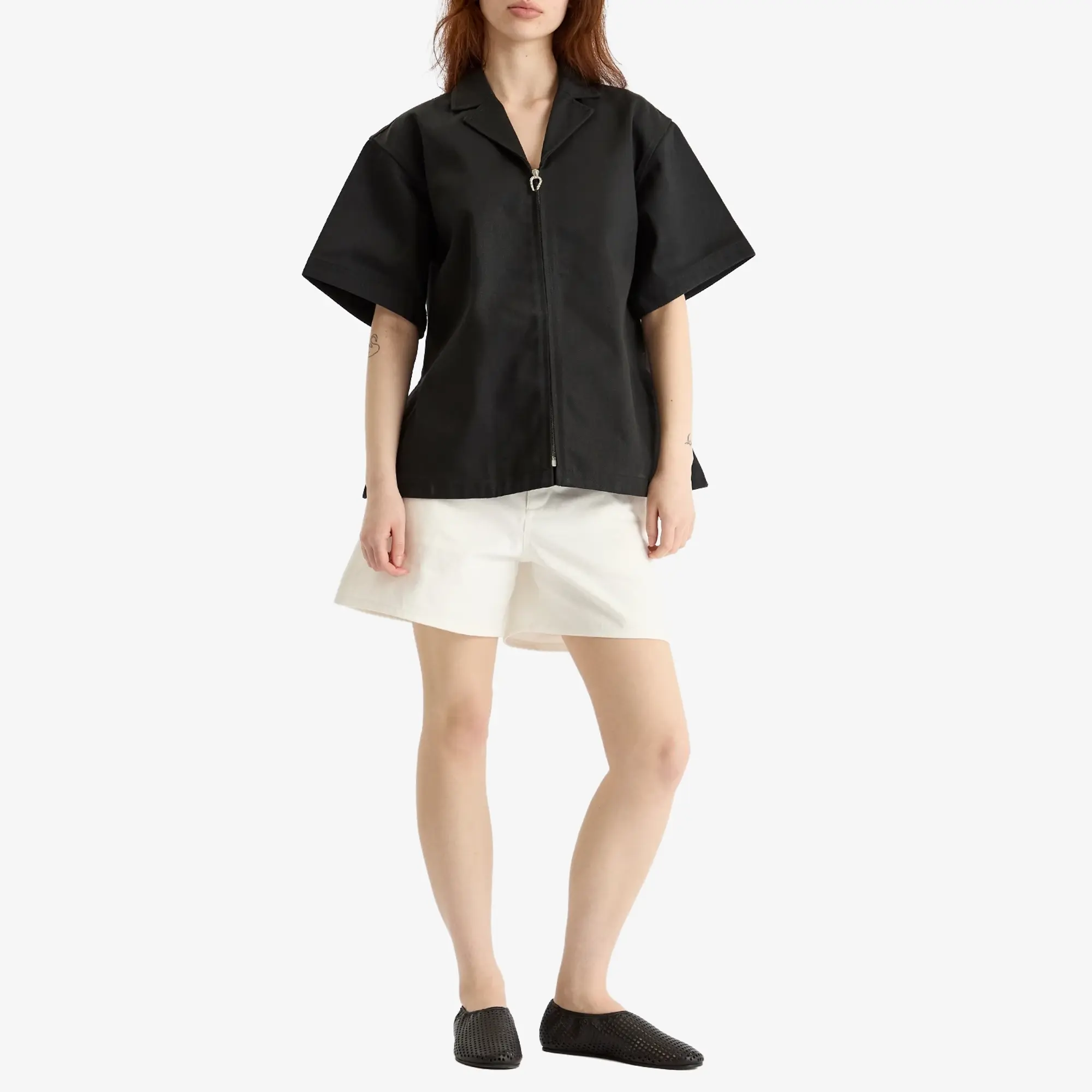 Jil Sander Women's Cargo Denim Shorts Porcelain