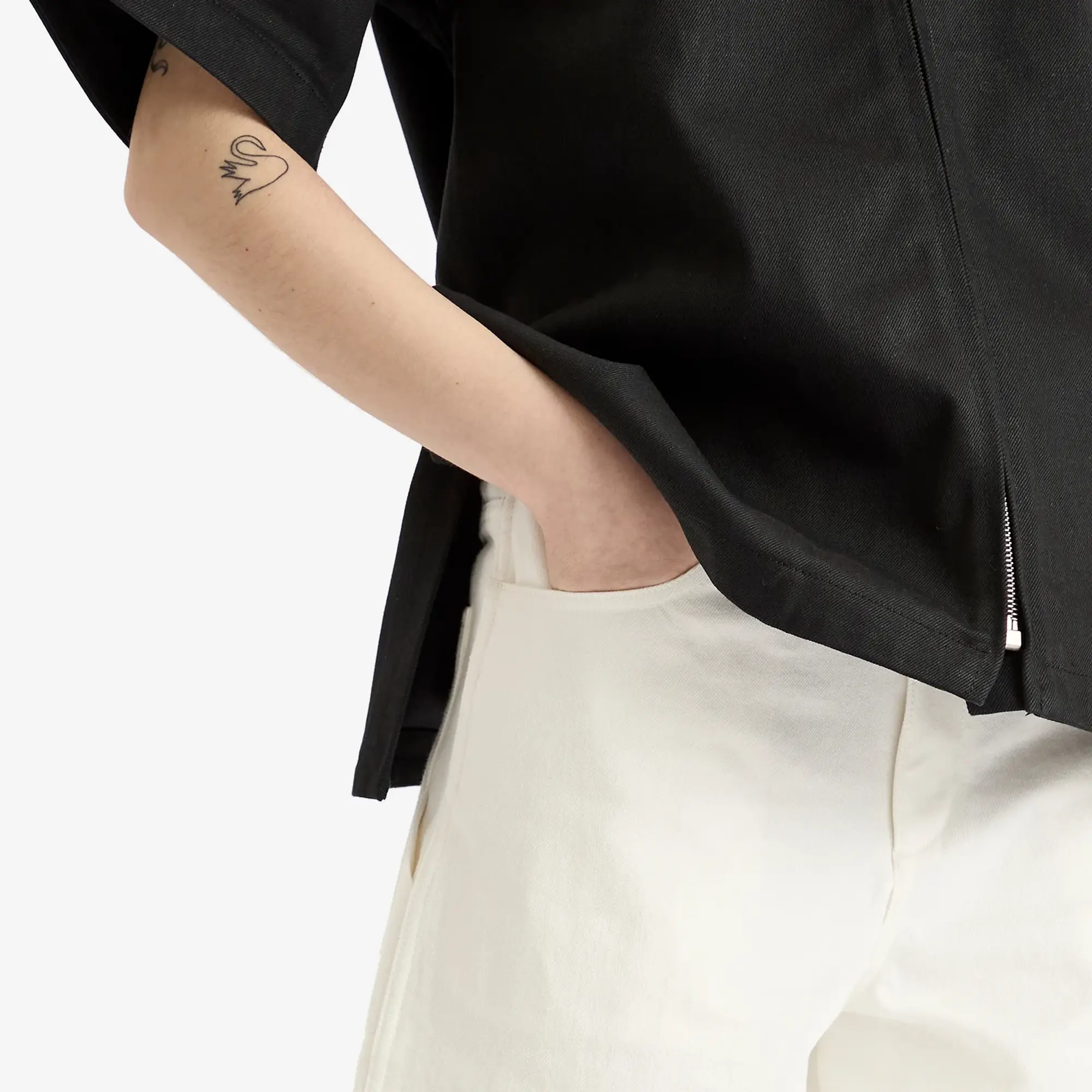 Jil Sander Women's Cargo Denim Shorts Porcelain