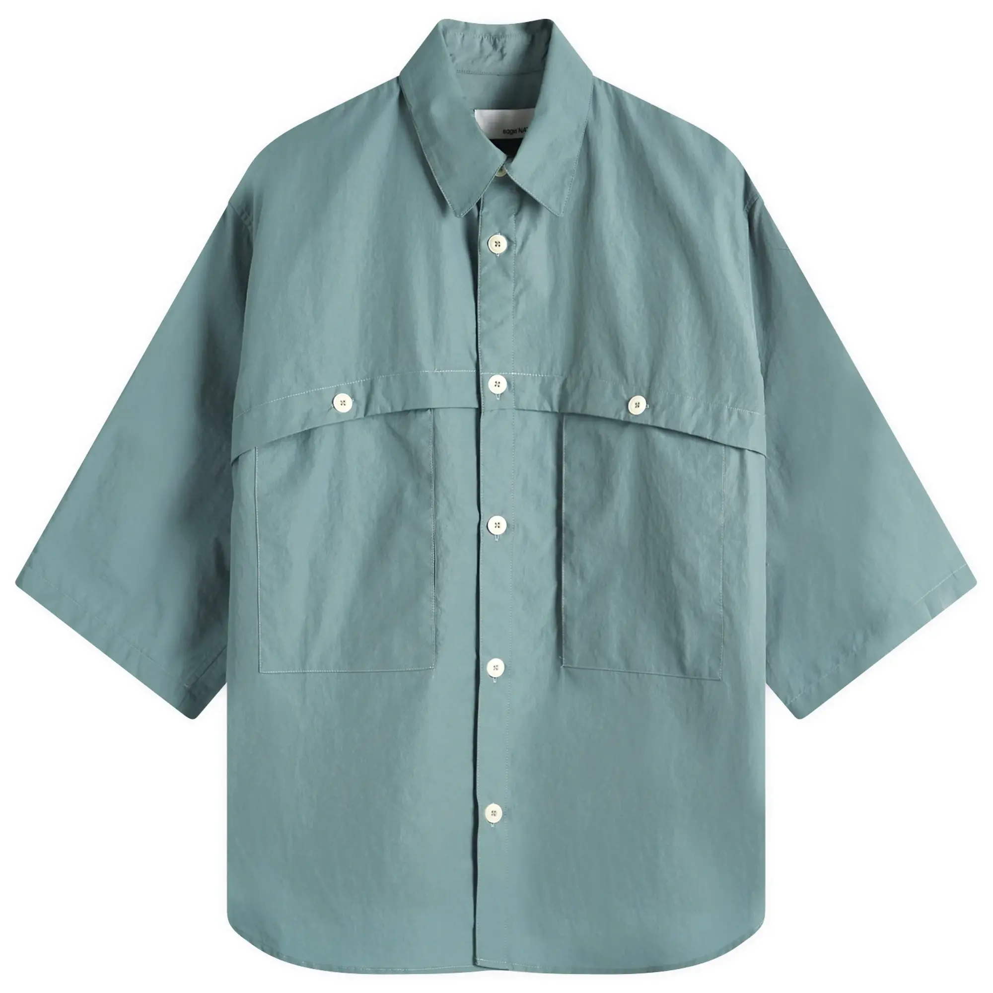 Sage Nation Men's Martial Short Sleeve Vent Shirt Silver Blue