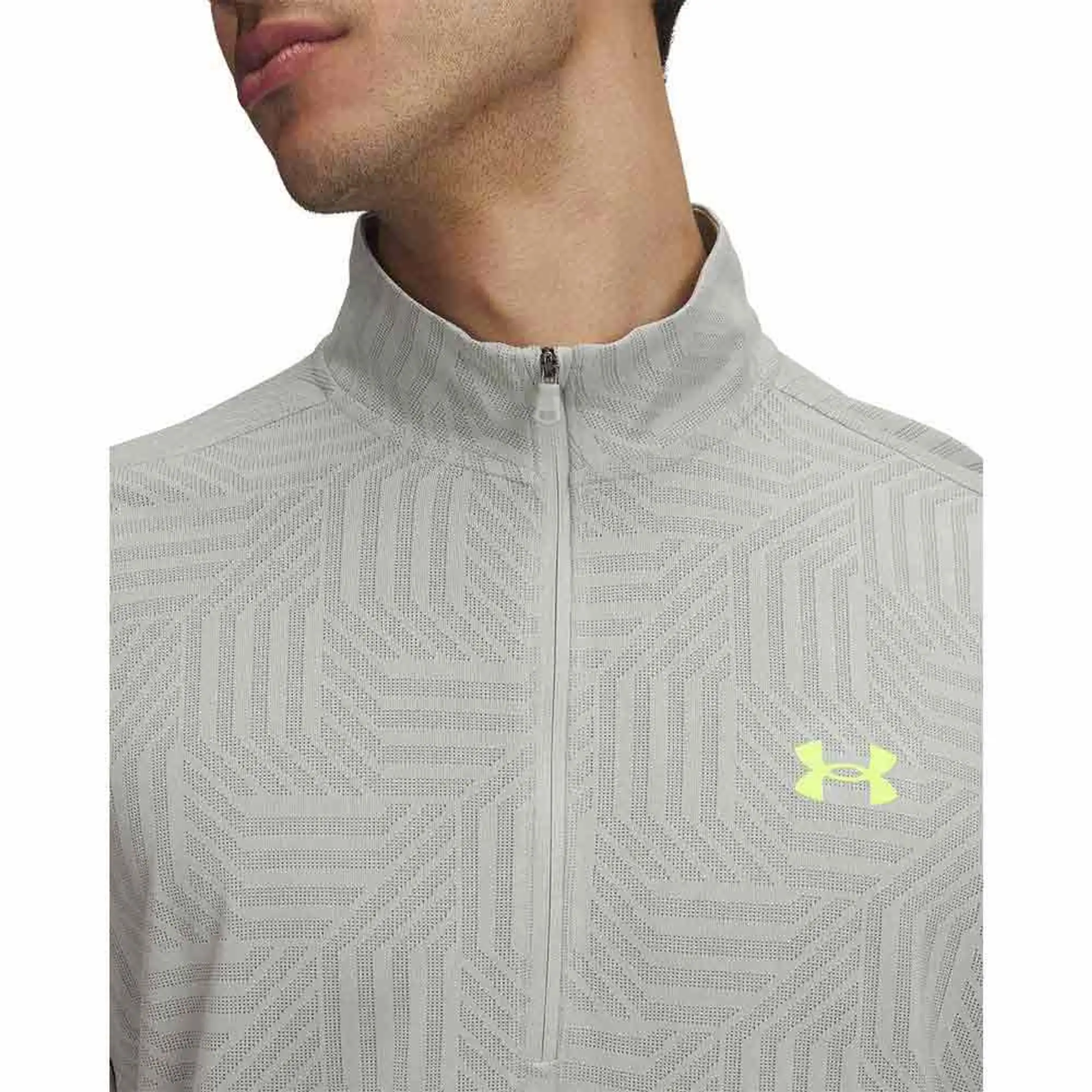 Men's  Under Armour  Tech™ Vent Geotessa ½ Zip Hydro Green / Silica Green / High Vis Yellow XL