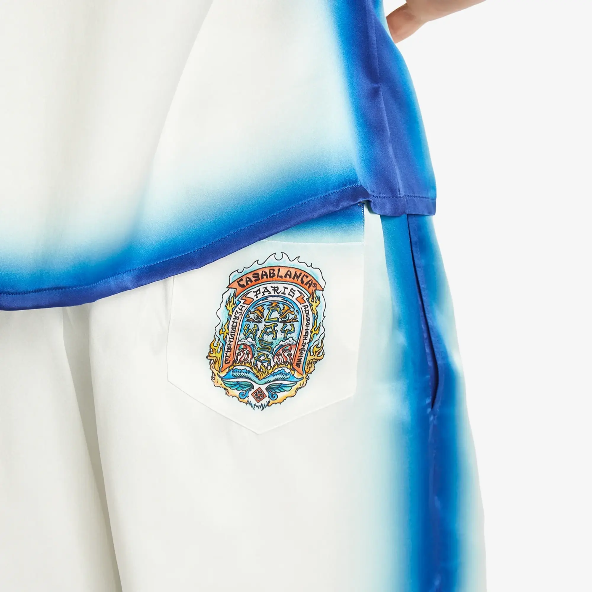 Casablanca Men's Casa Way Skate Drawstring Shorts White/Blue