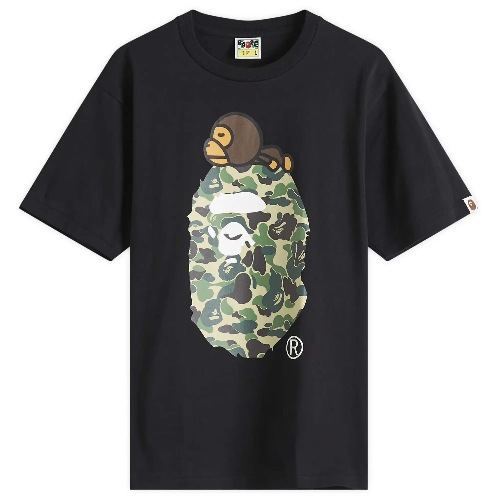 A Bathing Ape Men's Abc Camoilo On Big Ape Tee Black X Green