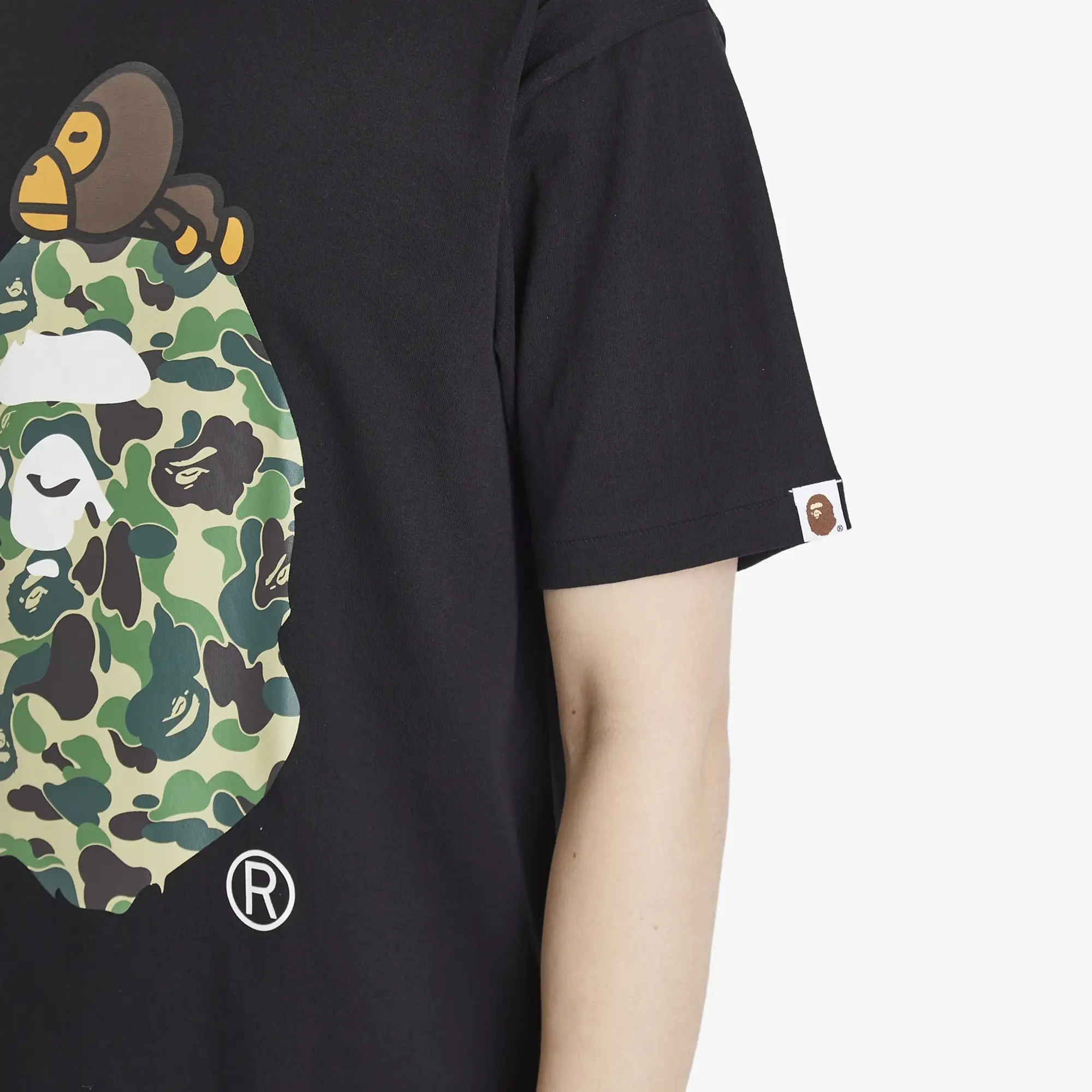 A Bathing Ape Men's Abc Camoilo On Big Ape Tee Black X Green
