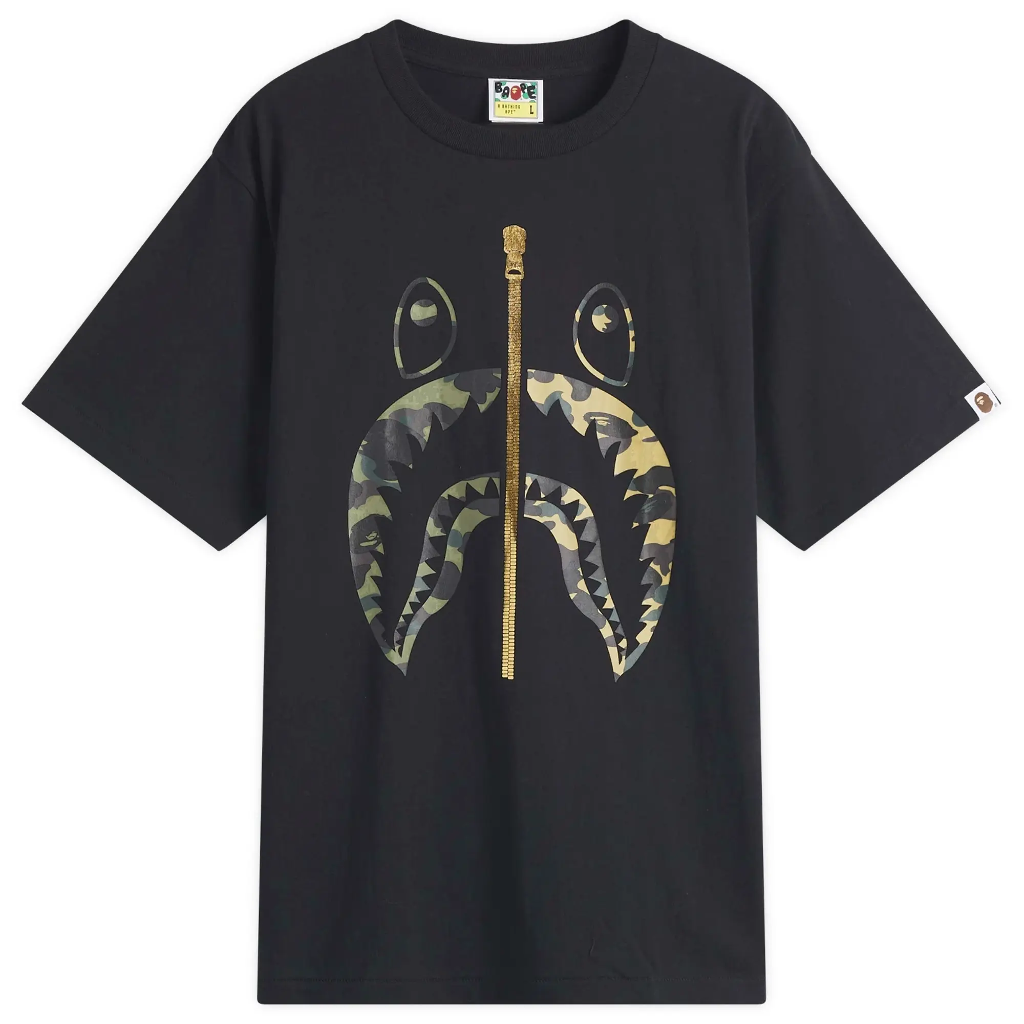 A Bathing Ape Men's 1St Camo Separate Shark Tee Black
