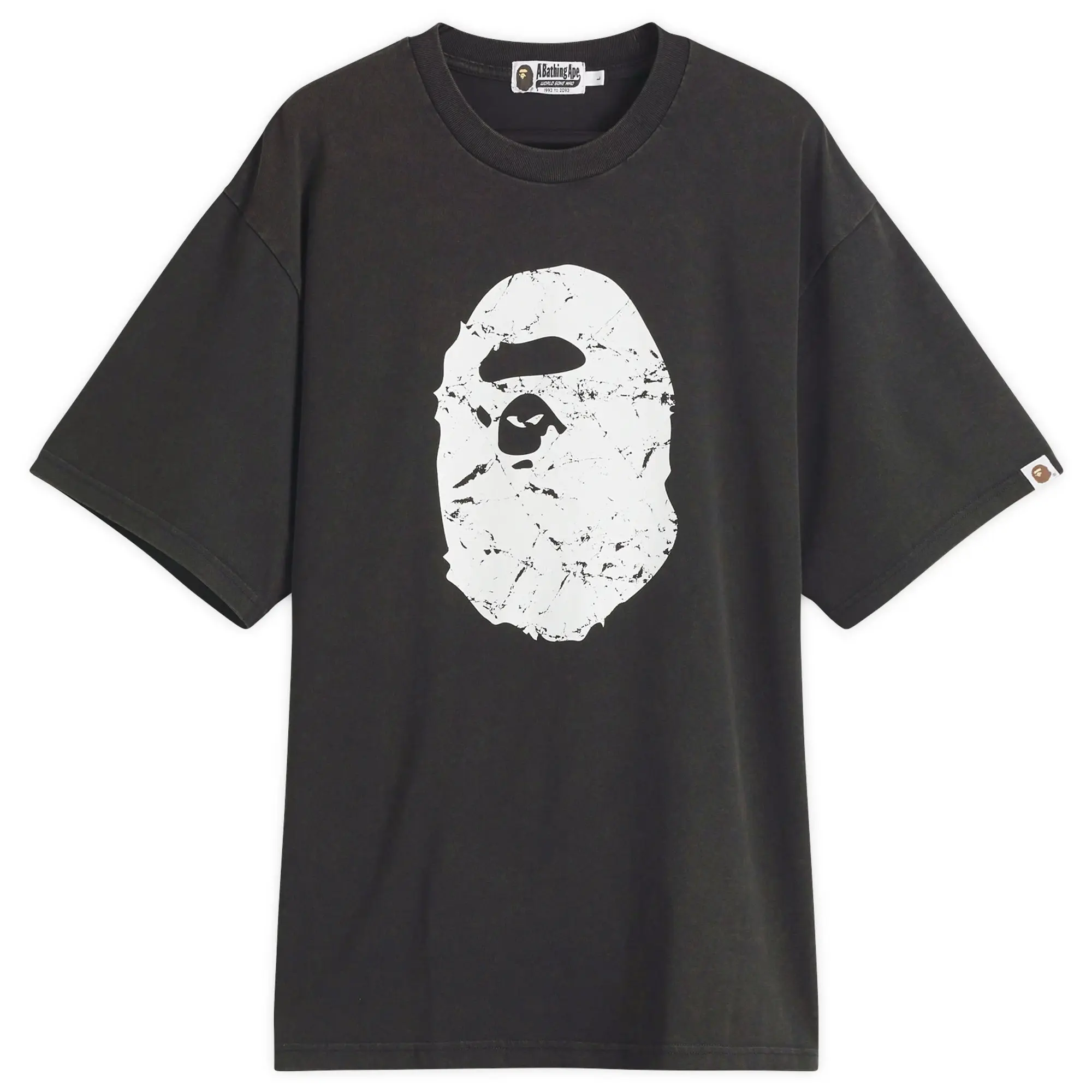 A Bathing Ape Men's Heavy Washed Ape Head Relaxed Fit Tee Black