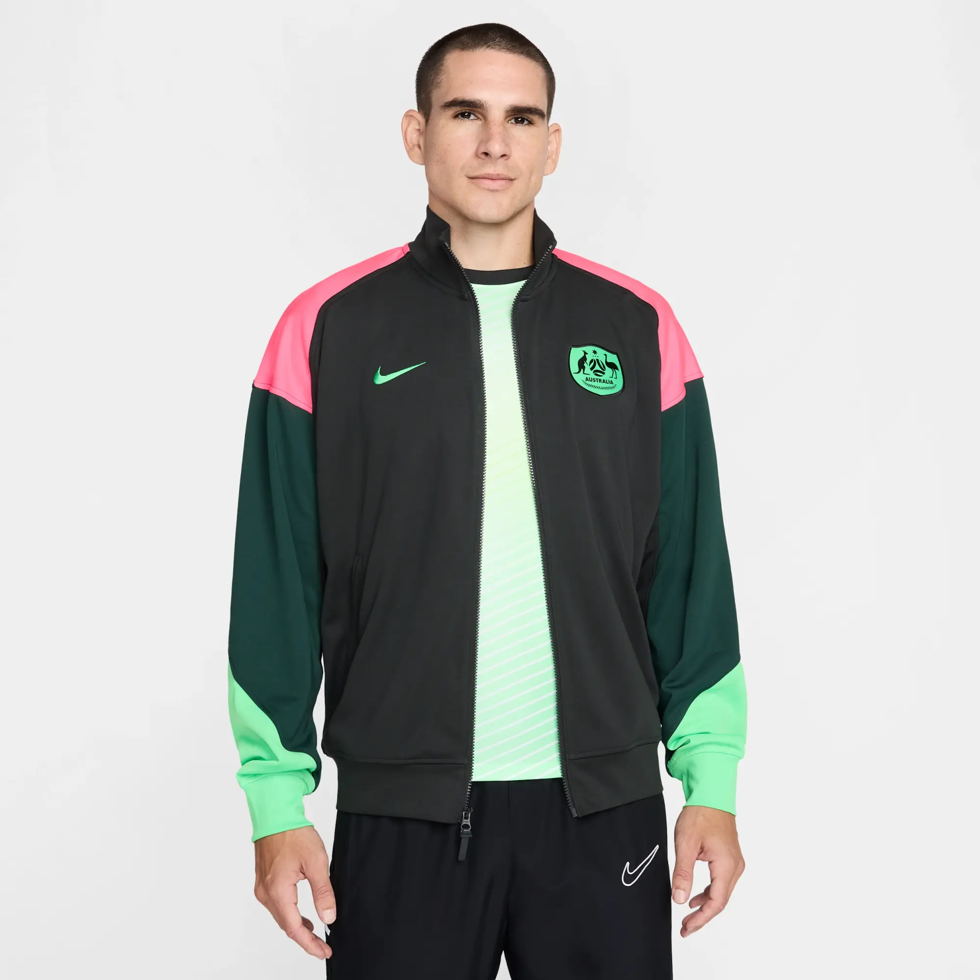 Australia Academy Pro Men's Nike Dri-FIT Football Anthem Jacket - Green - Polyester