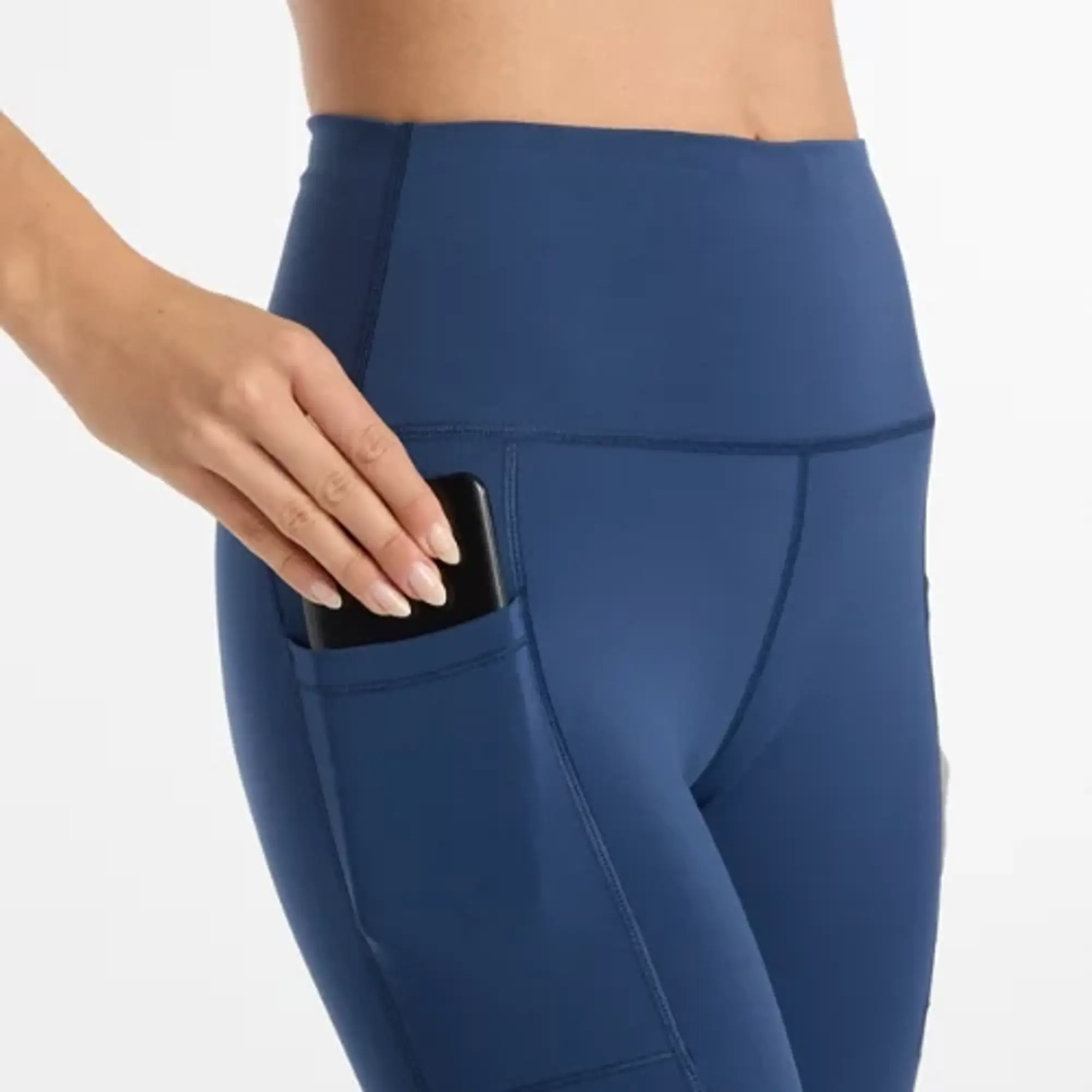 New Balance Women's NB Sleek Pocket High Rise Legging 27 in Blue Poly Knit