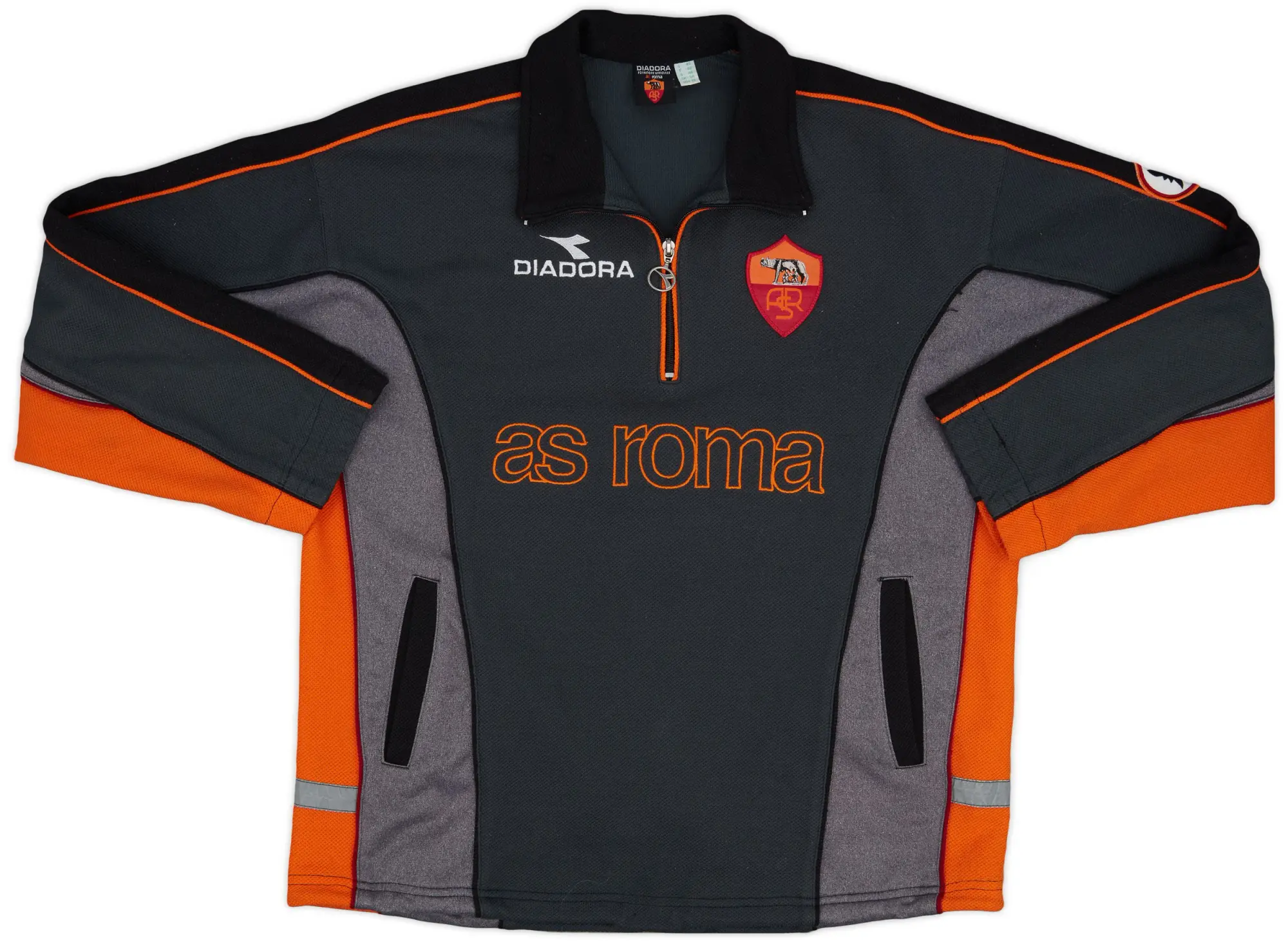 1998-99 Roma Diadora 1/4 Zip Sweat Top - 8/10 - (L)