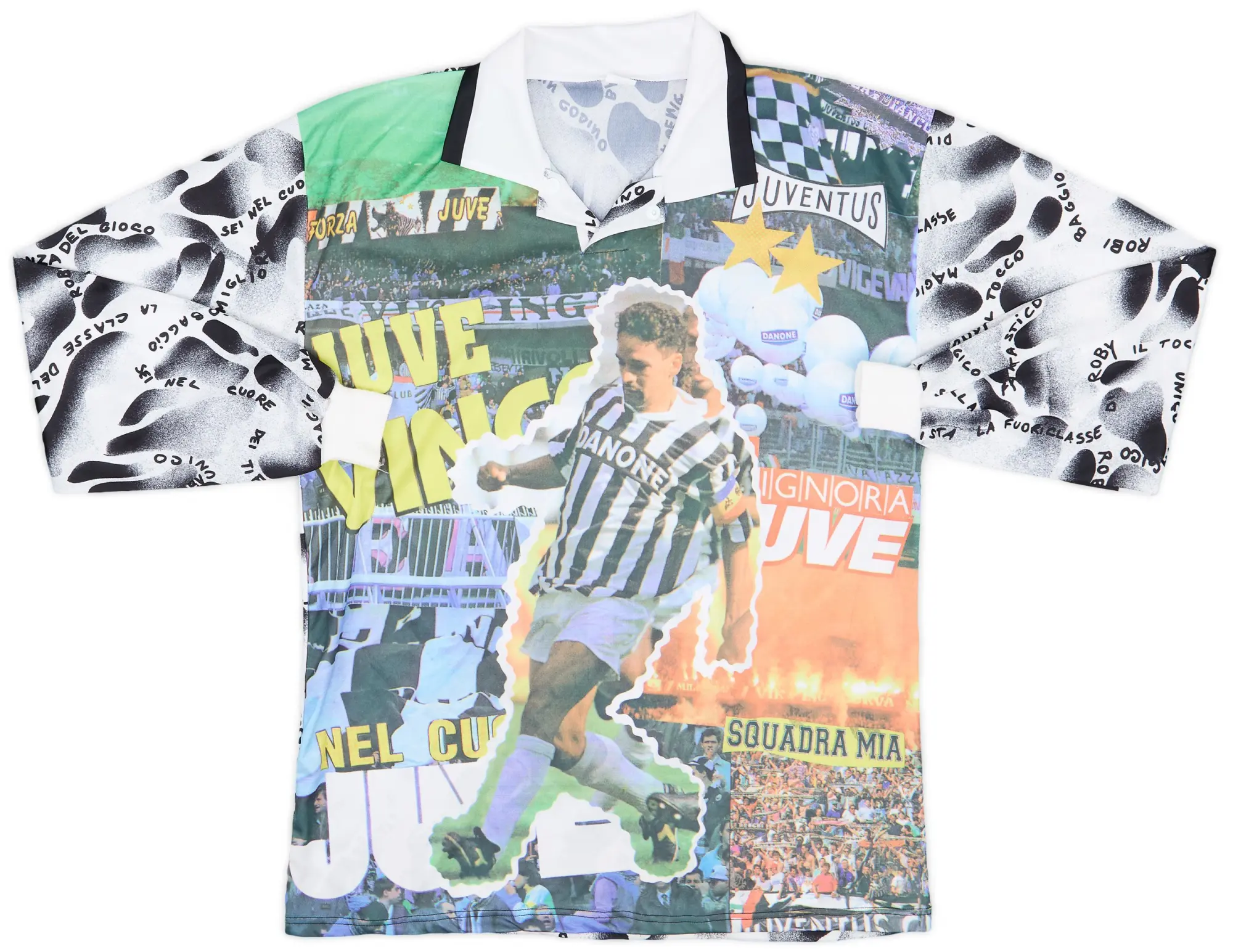 Training 1992-93 Juventus Graphic L/S Shirt - 9/10 - (XL)