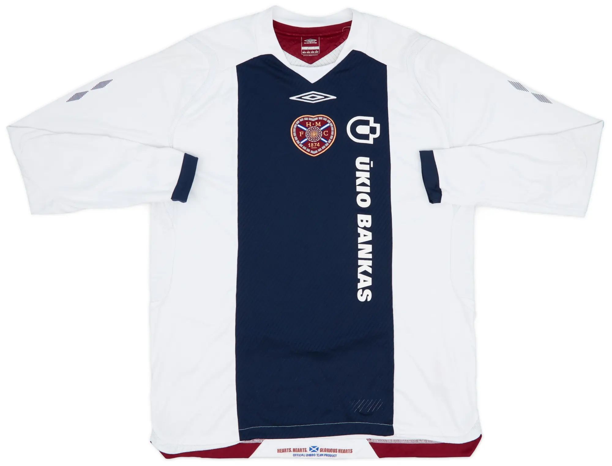 Umbro 2008-09 Hearts Away L/S Shirt - 7/10 - (L)