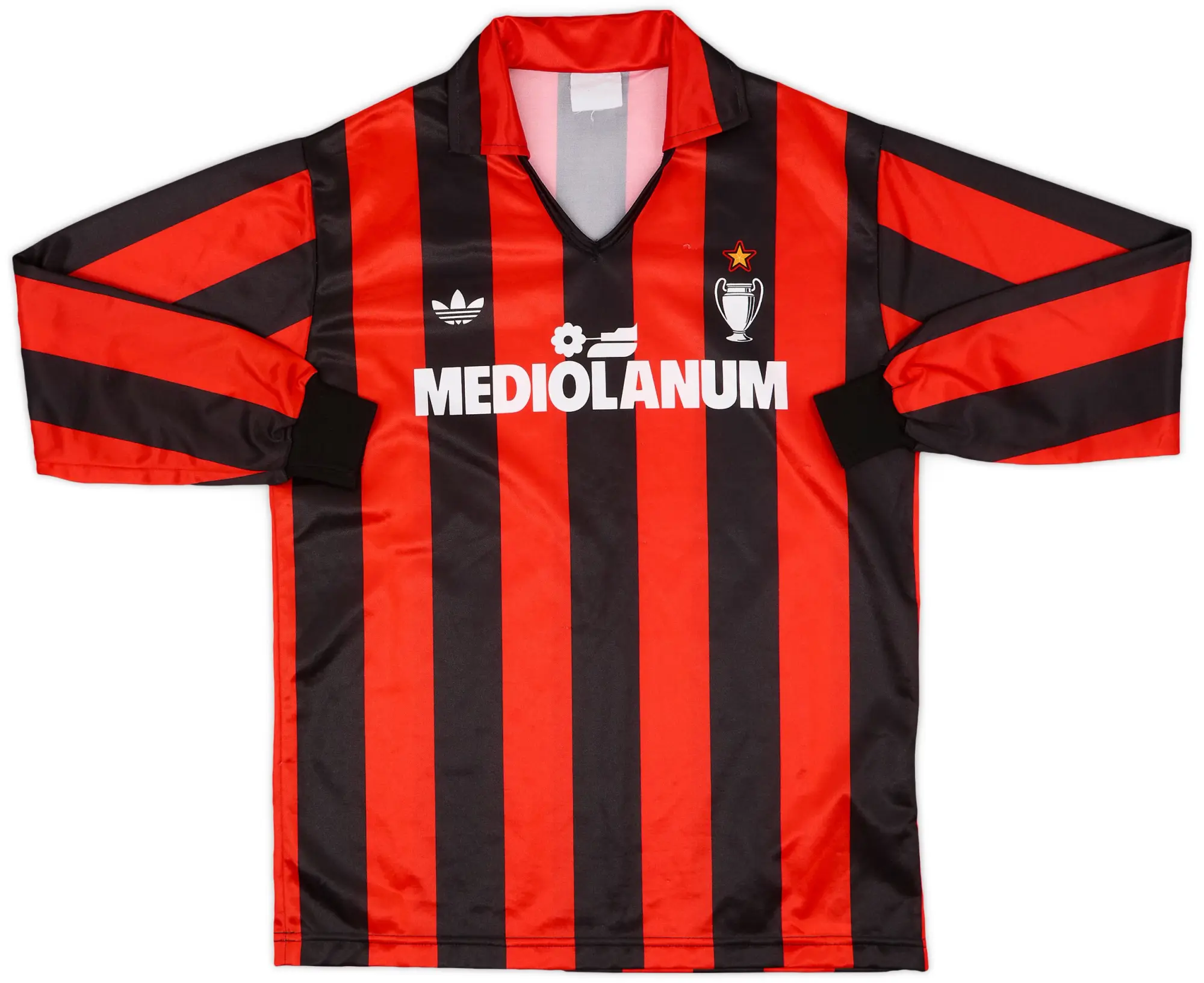 adidas 1990-91 AC Milan Home L/S Shirt - 9/10 - (M)
