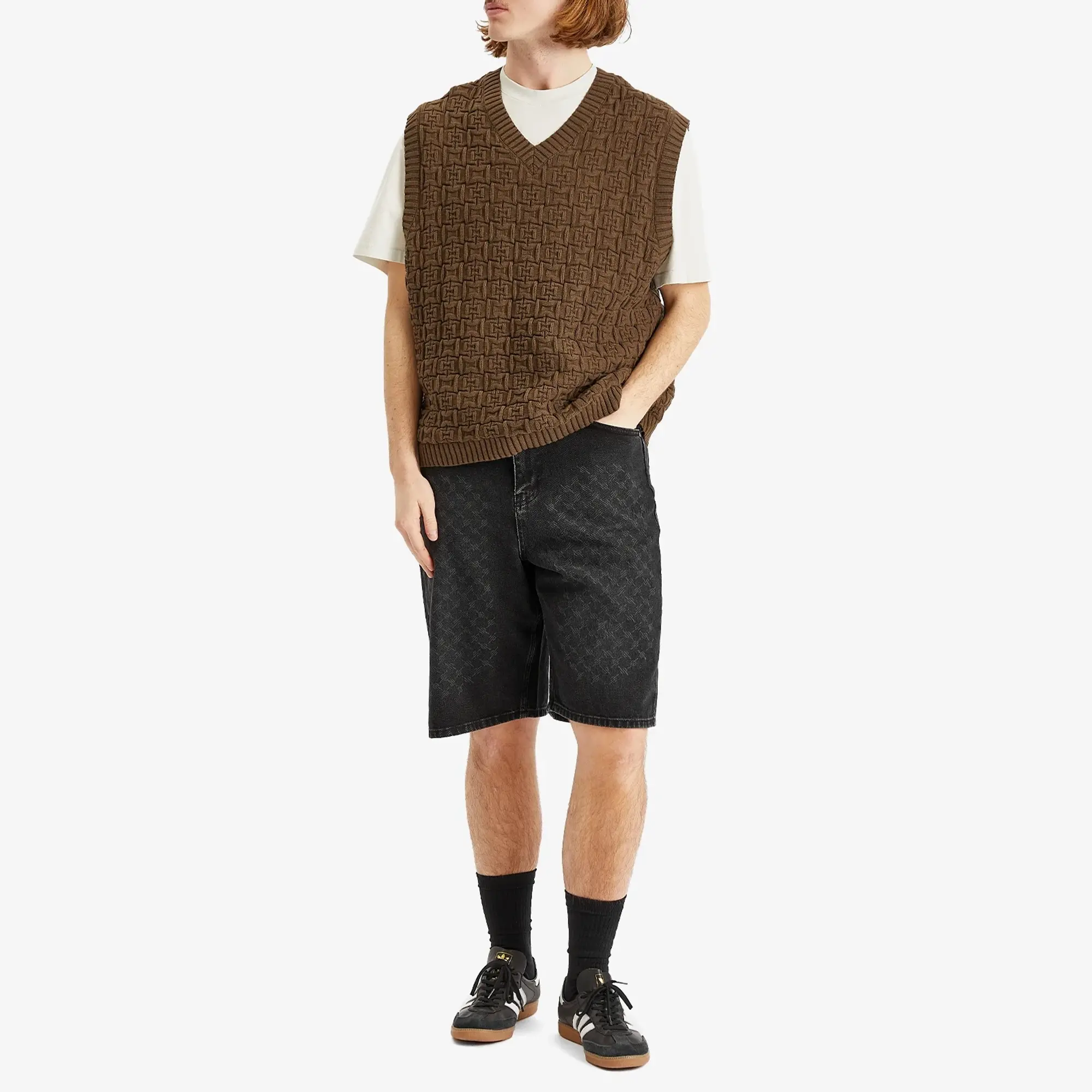 Daily Paper Laser Monogram Denim Shorts Black Xxl