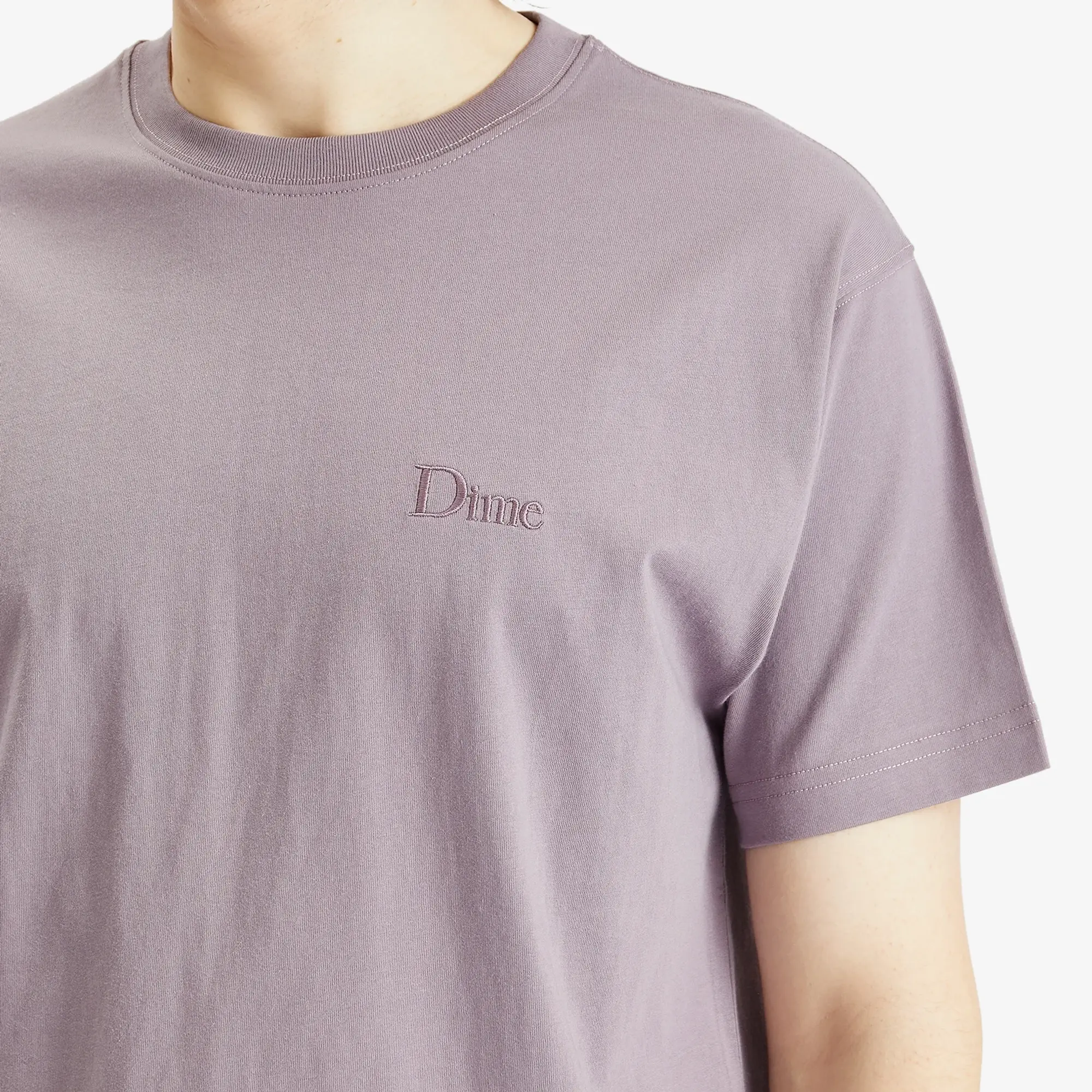 Dime Men's Classic Small Logo T-Shirt Plum Gray
