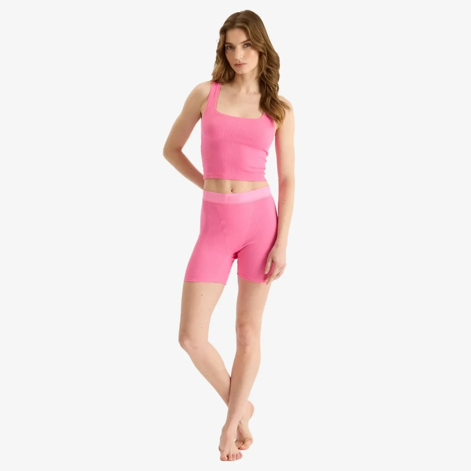 SKIMS Women's Cotton Rib Boxer - 3-Pack Sugar Pink Multi