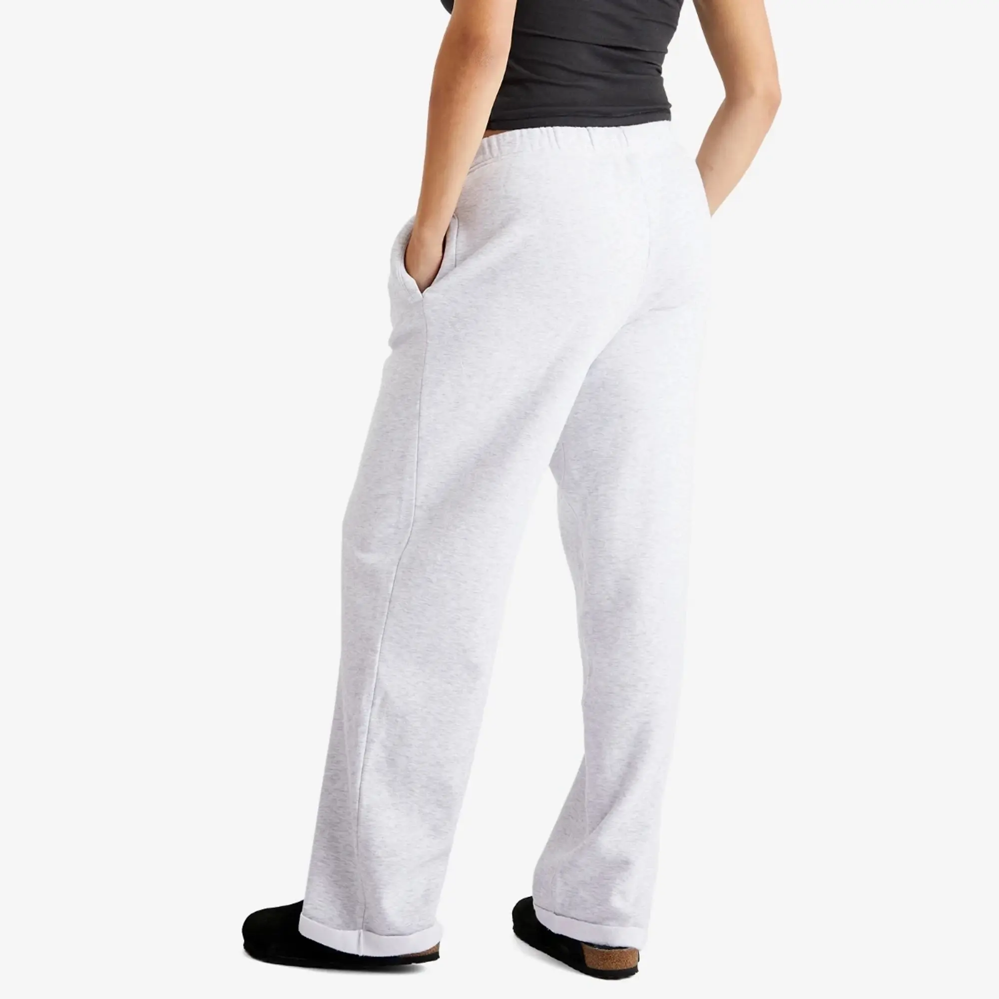 SKIMS Women's Cotton Fleece Straight Leg Pant Light Heather Grey