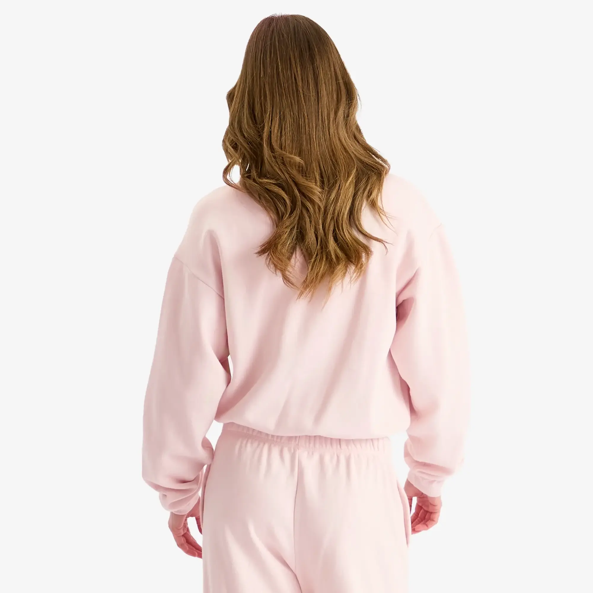 SKIMS Women's Cotton Fleece Classic Crew Sweatshirt Barely Pink