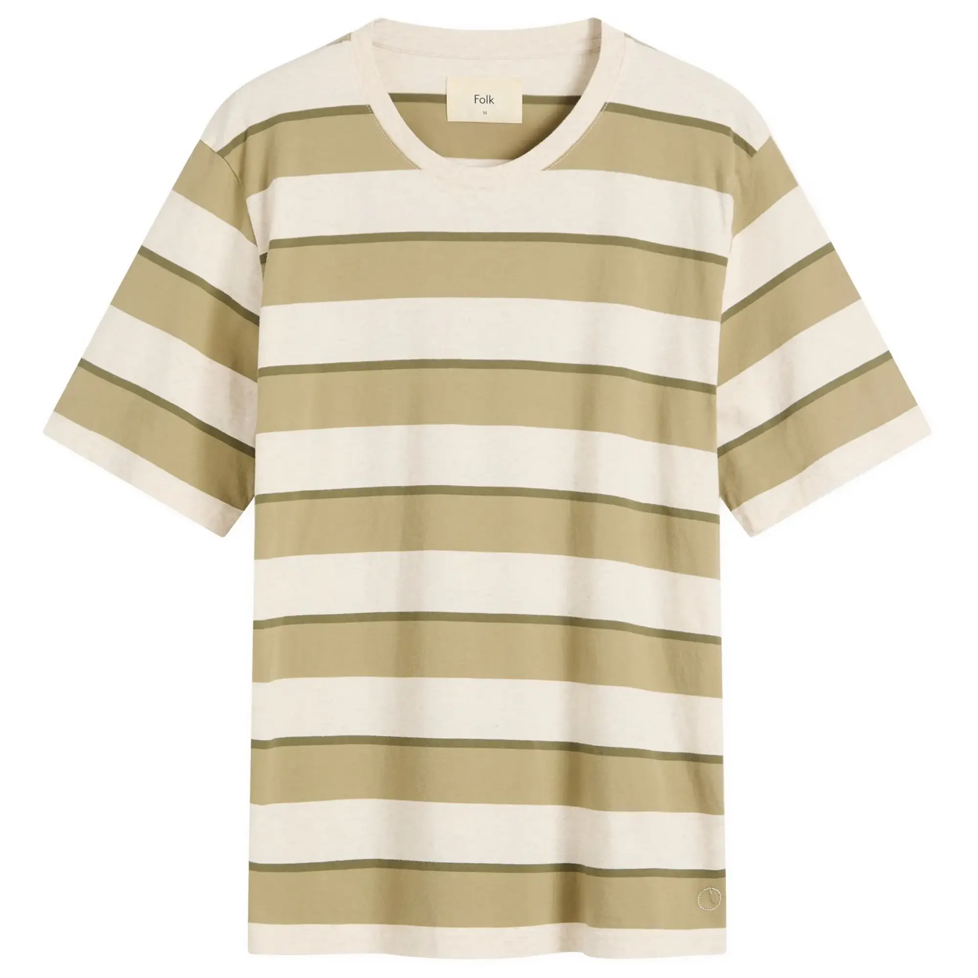 Folk Men's Melange Shadow Stripe T-Shirt Light Sage Melange