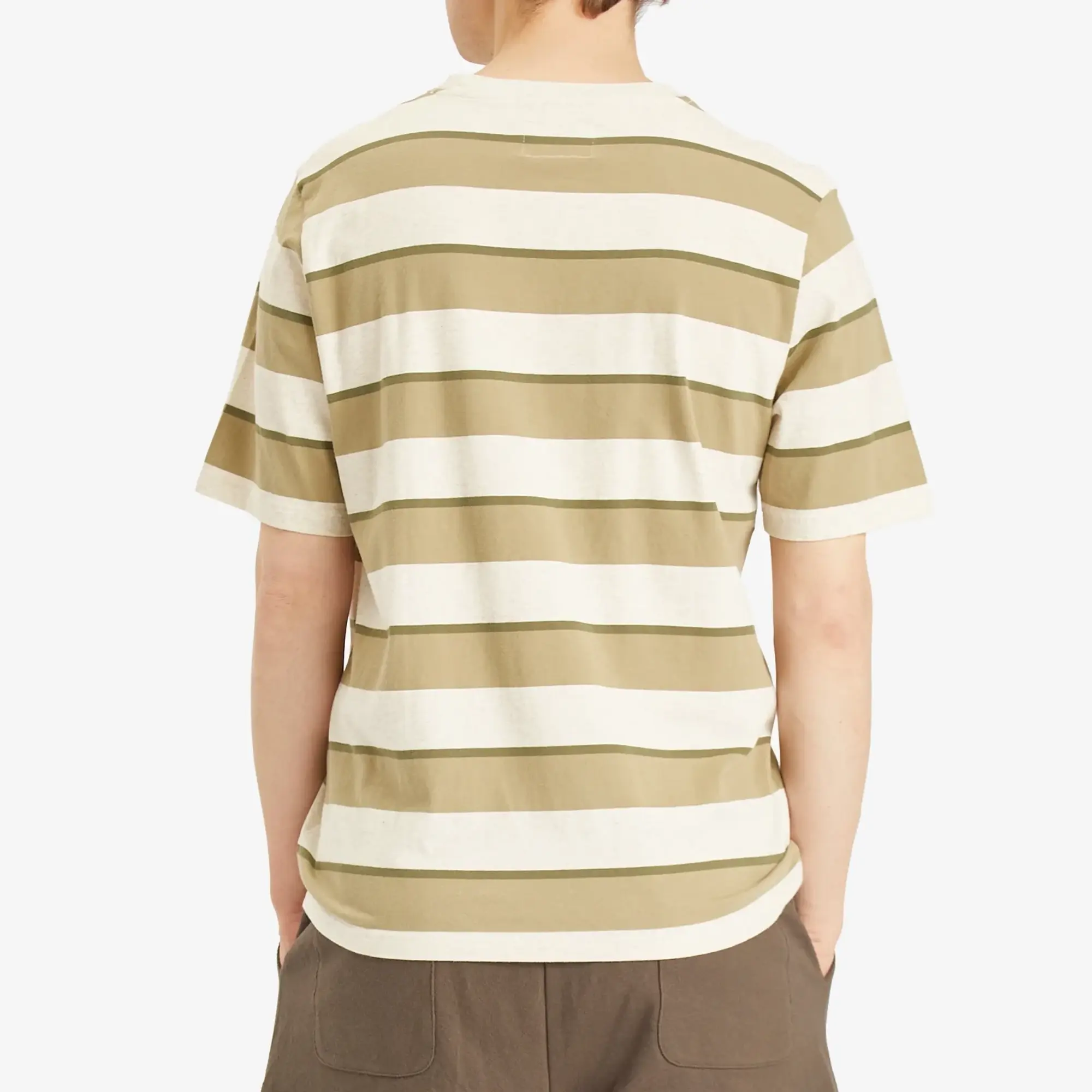 Folk Men's Melange Shadow Stripe T-Shirt Light Sage Melange