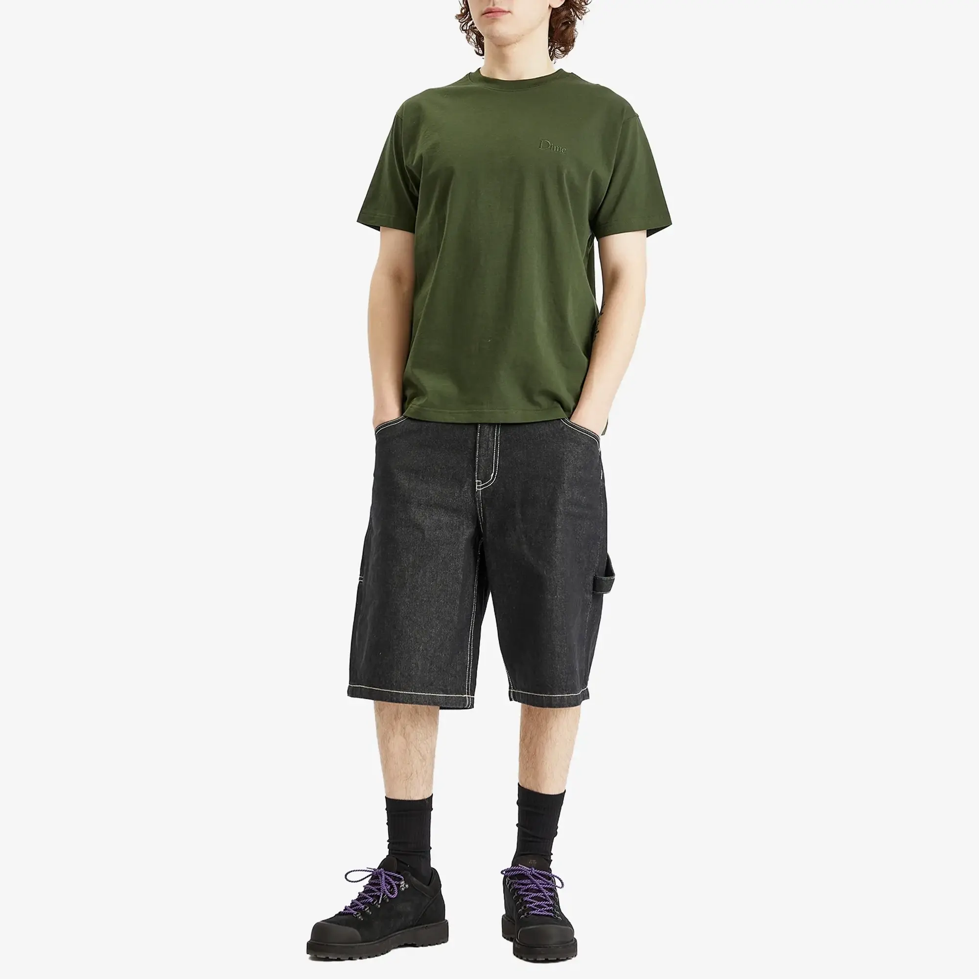 Dime Men's Classic Small Logo T-Shirt Forest Green